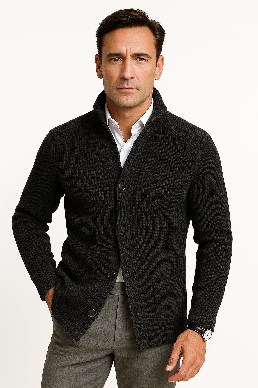 Blend BHLennard gebreide jas voor heren, cardigan fijn gebreid met V-hals en knoopsluiting, zink mix (70815), XL Blend BHLennard gebreide jas voor heren, cardigan fijn gebreid met V-hals en knoopsluiting, zink mix (70815), XL
