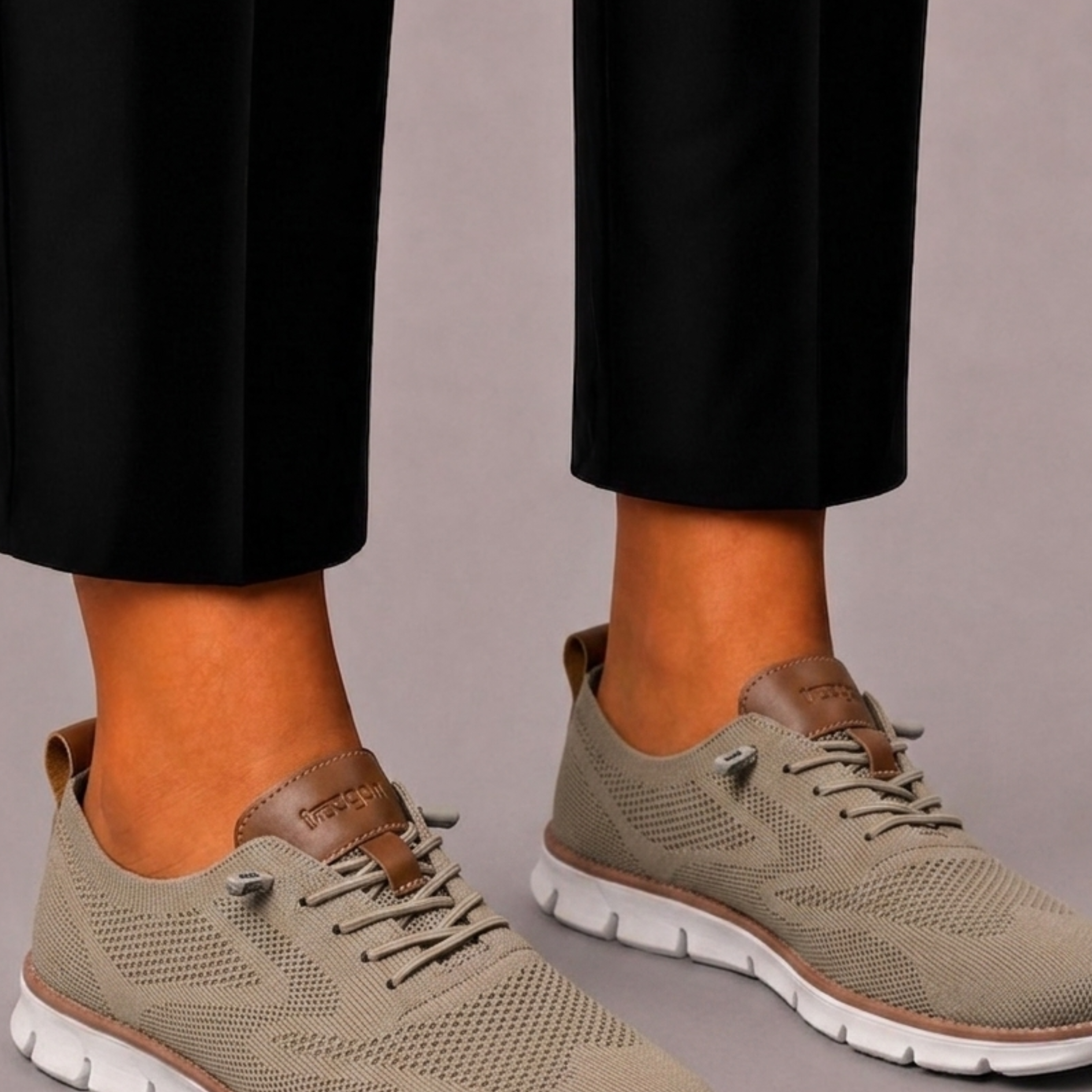 Lunelle | Heren Sneakers van Gebreid Mesh met Contrasterende Afwerking