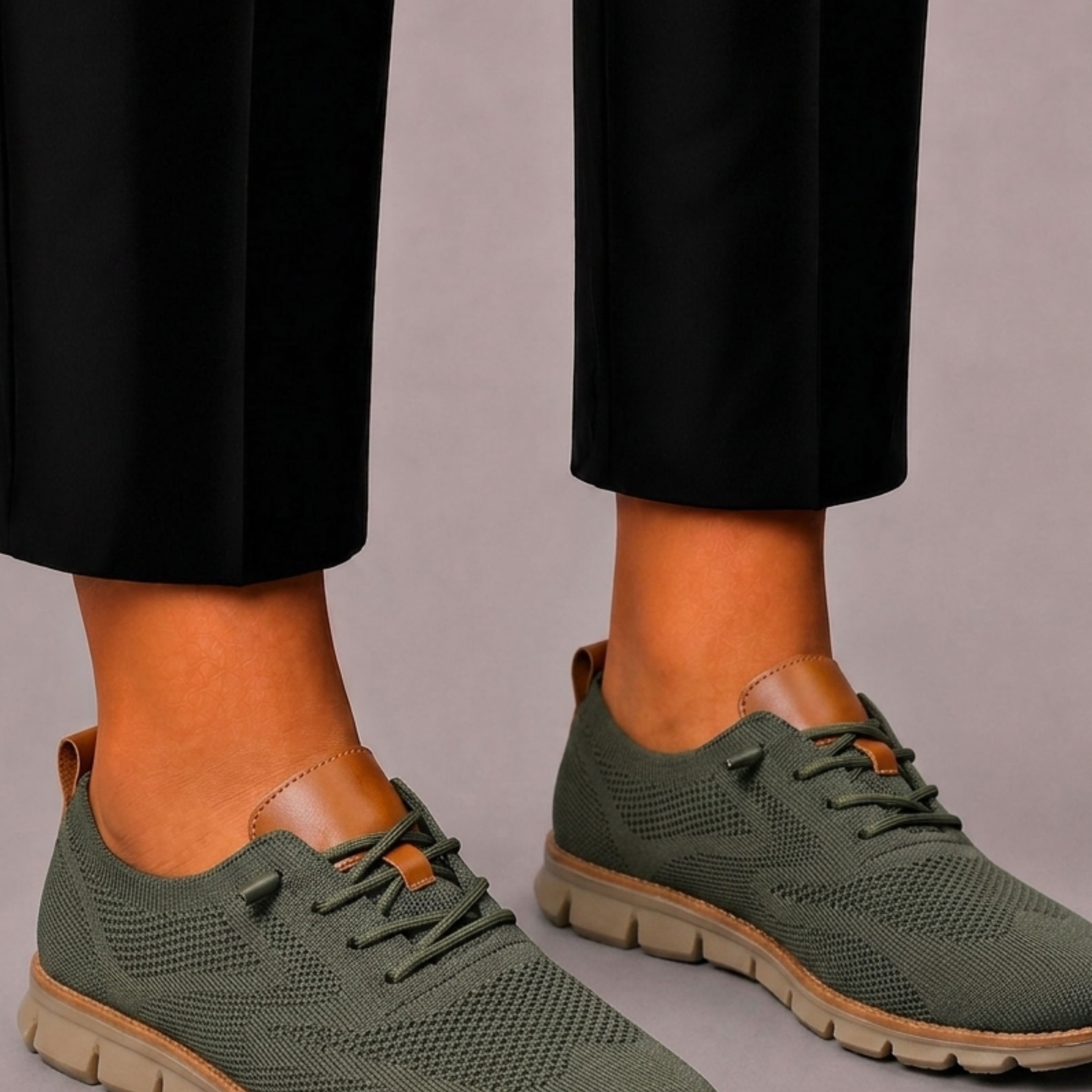 Lunelle | Heren Sneakers van Gebreid Mesh met Contrasterende Afwerking