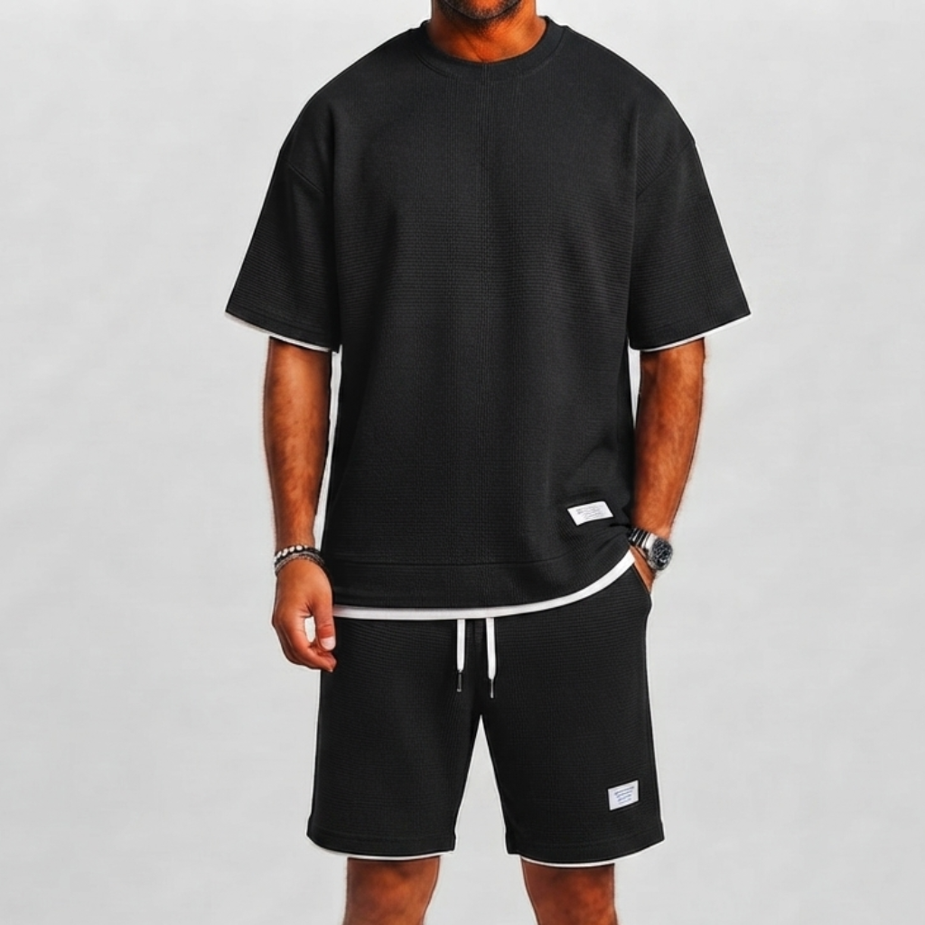Lunelle | Heren Wafelset met T-Shirt en Short
