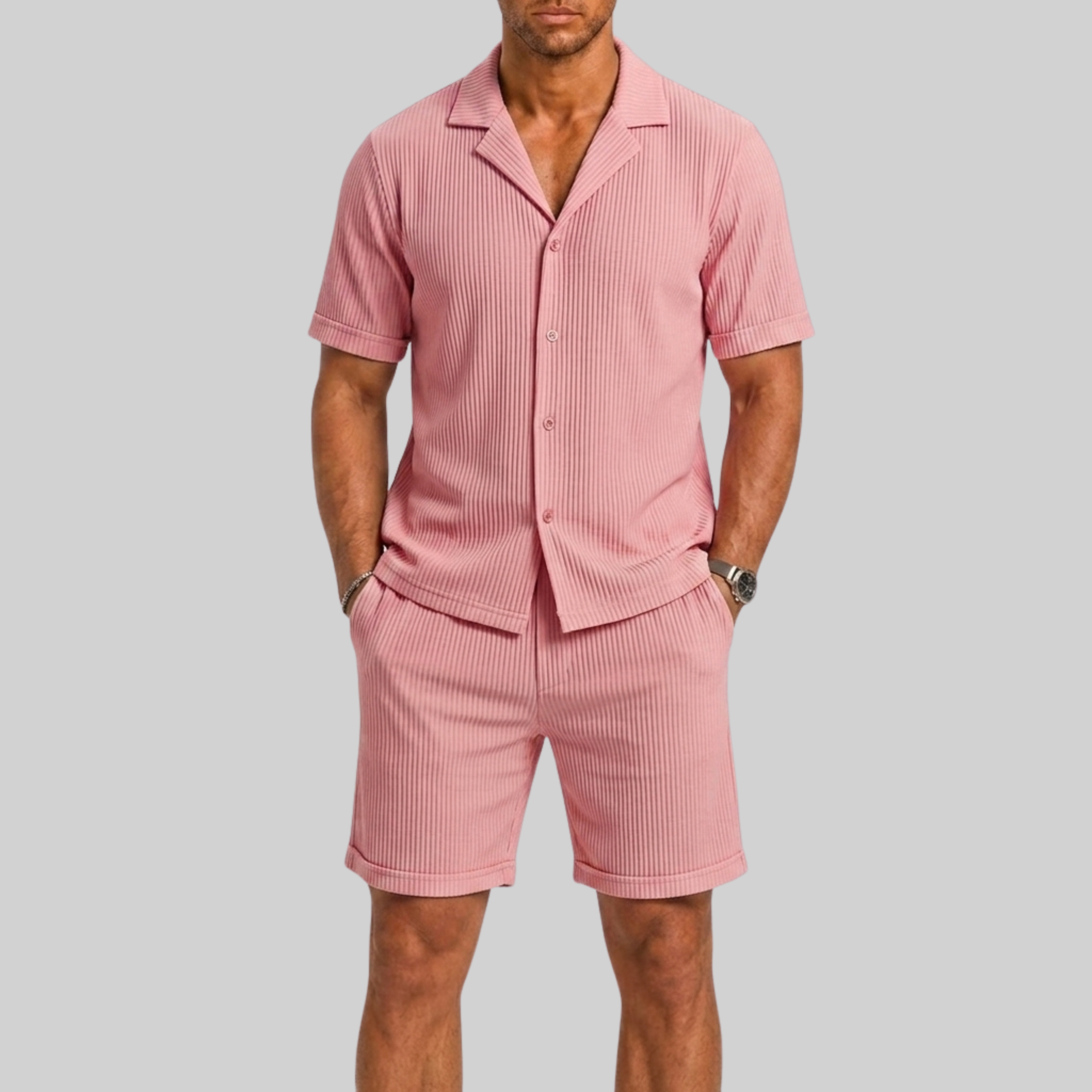 Lunelle | Heren Vakantieset met Korte Mouwen en Bijpassende Short