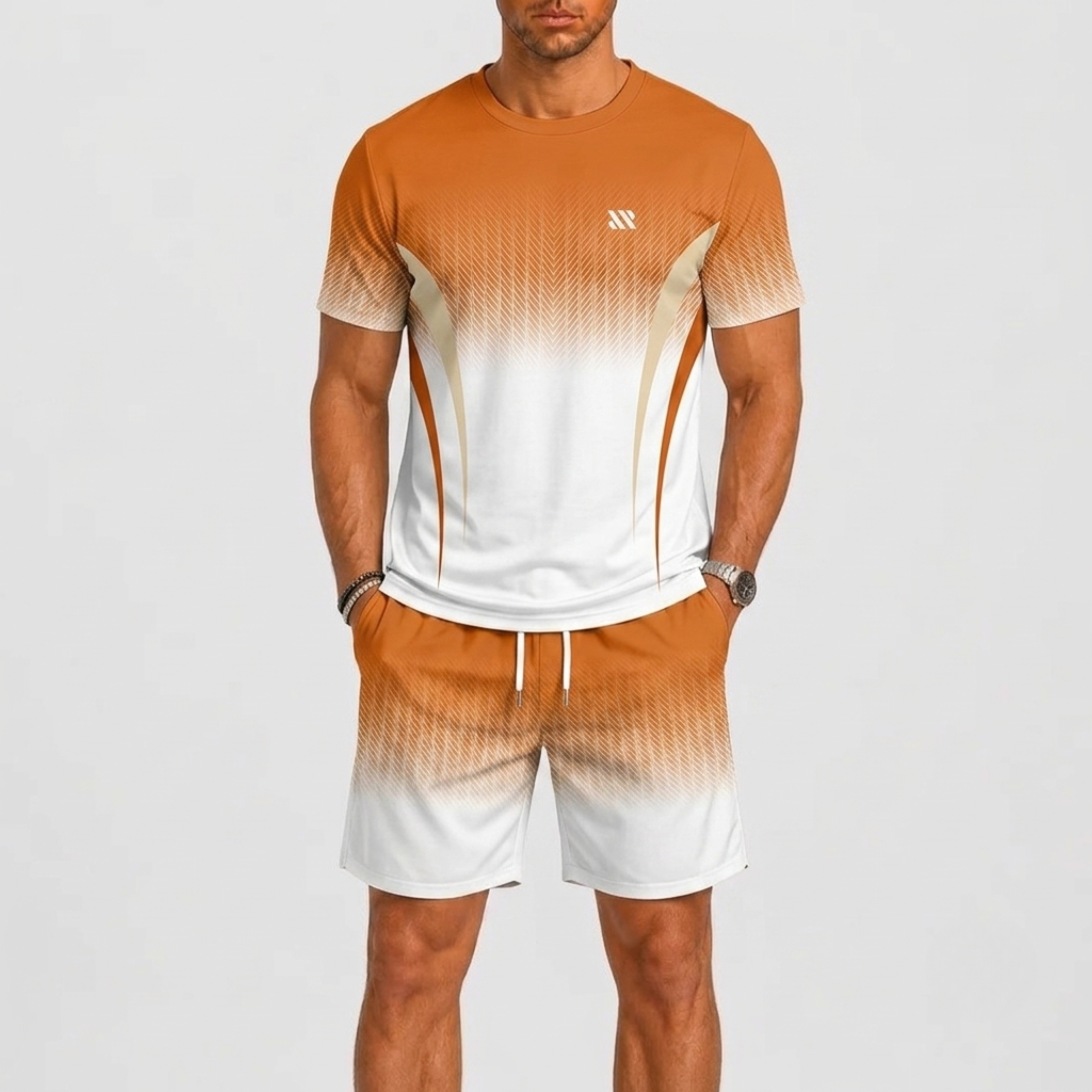 Lunelle | Heren Zomerset met T-Shirt en Shorts met Print