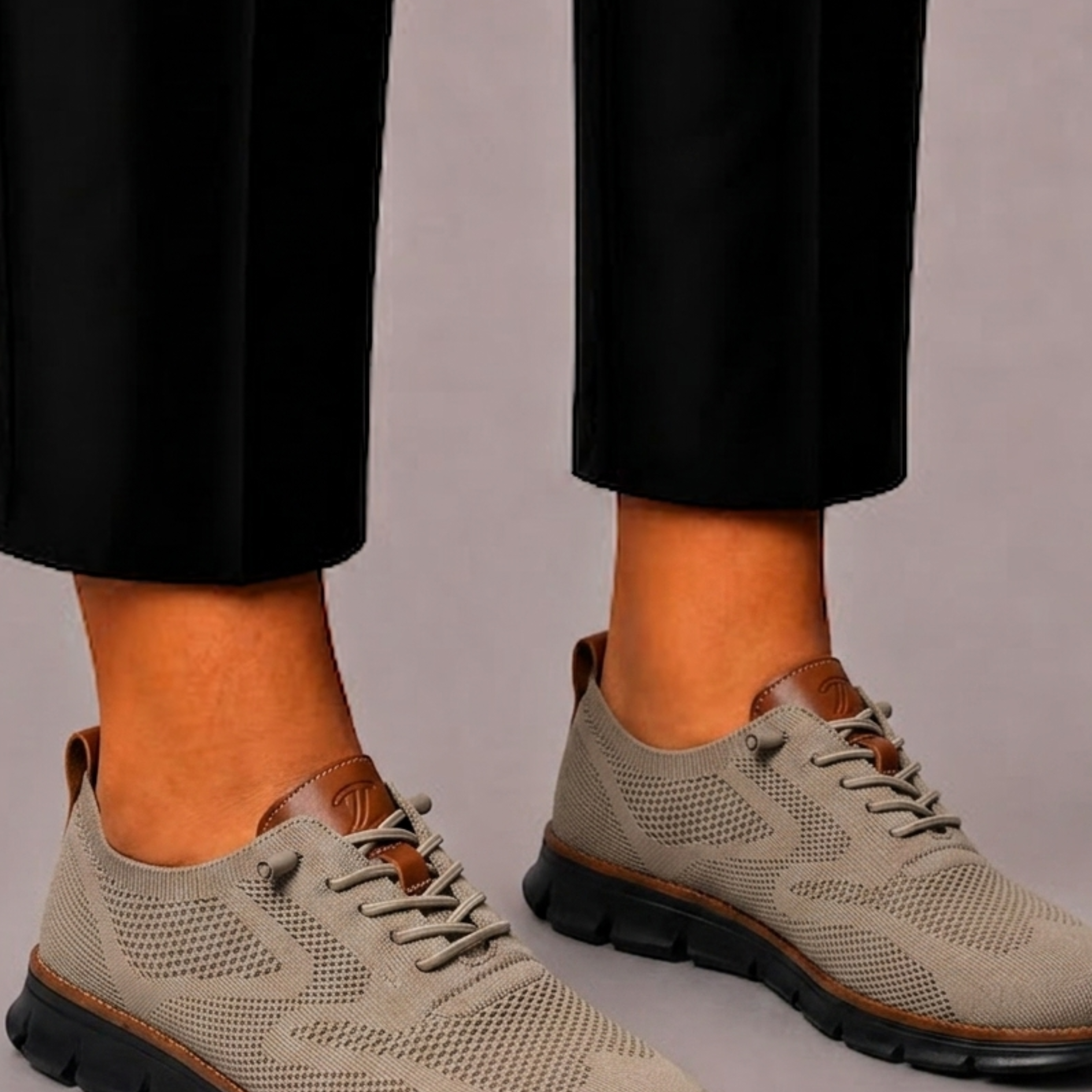 Lunelle | Heren Sneakers van Gebreid Mesh met Contrasterende Afwerking