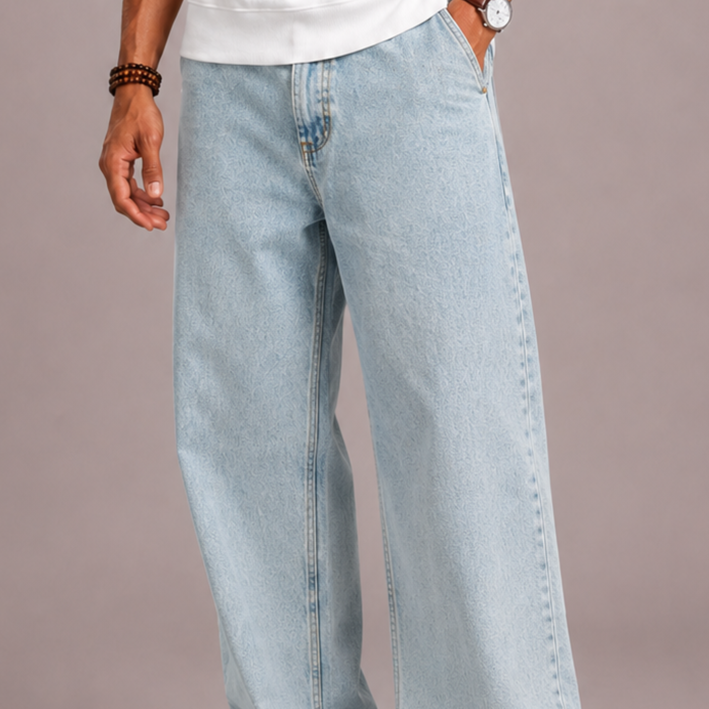Lunelle | Heren Jeans met Wijde Pijpen en Loose Fit