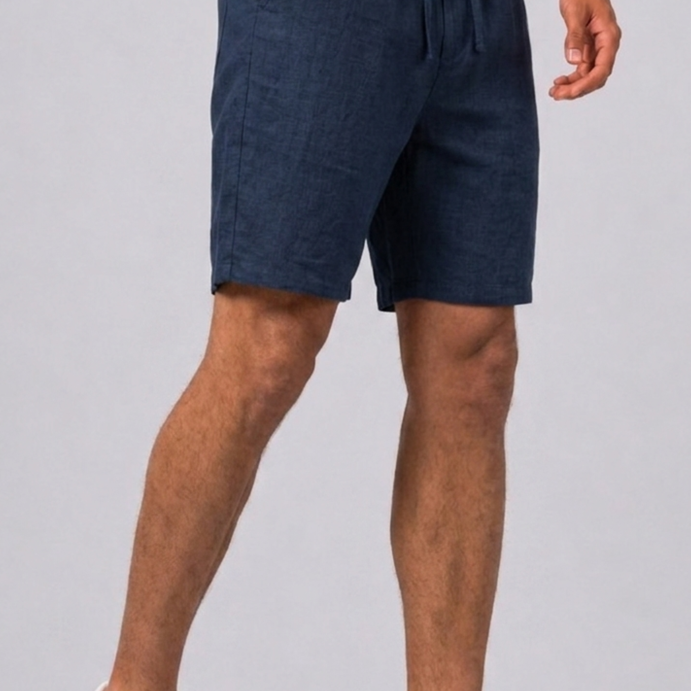Lunelle | Heren Linnen Korte Broek met Relaxed Fit en Trekkoord