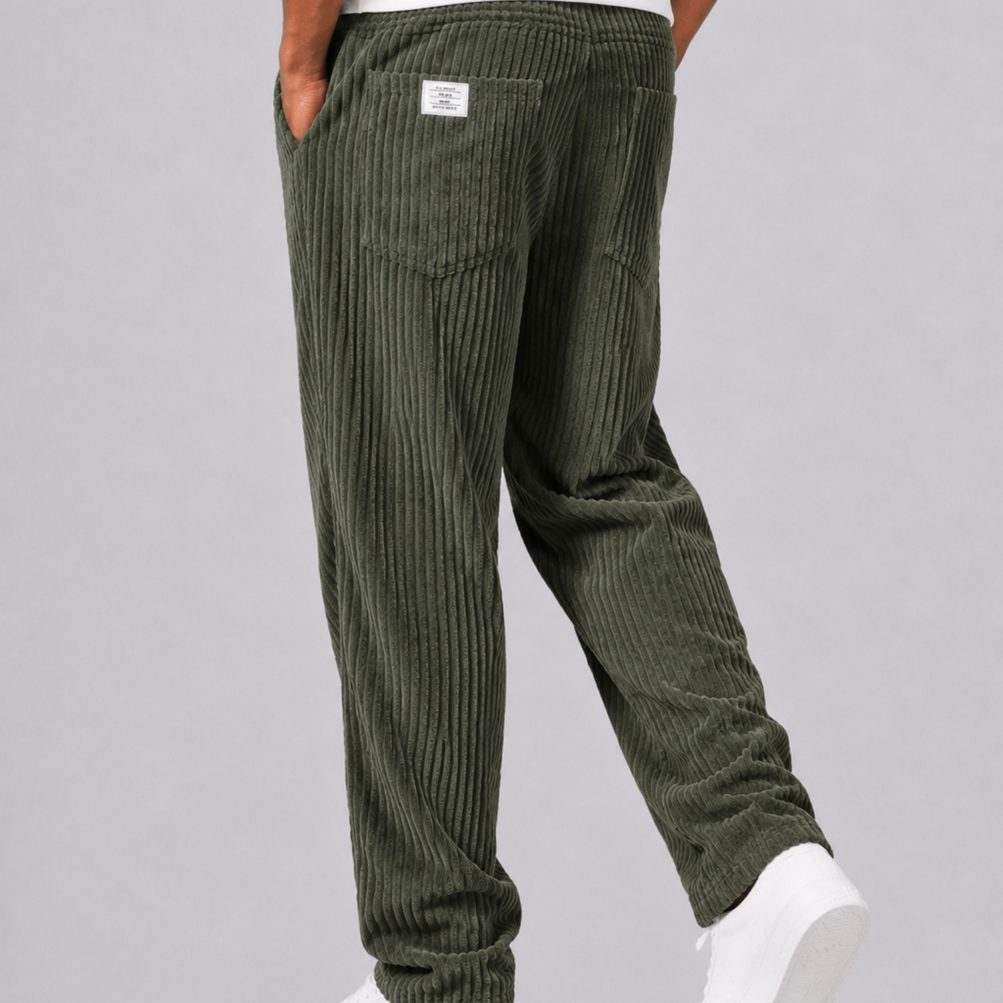 Lunelle | Heren Cord Broek met Elastische Taille en Trekkoord