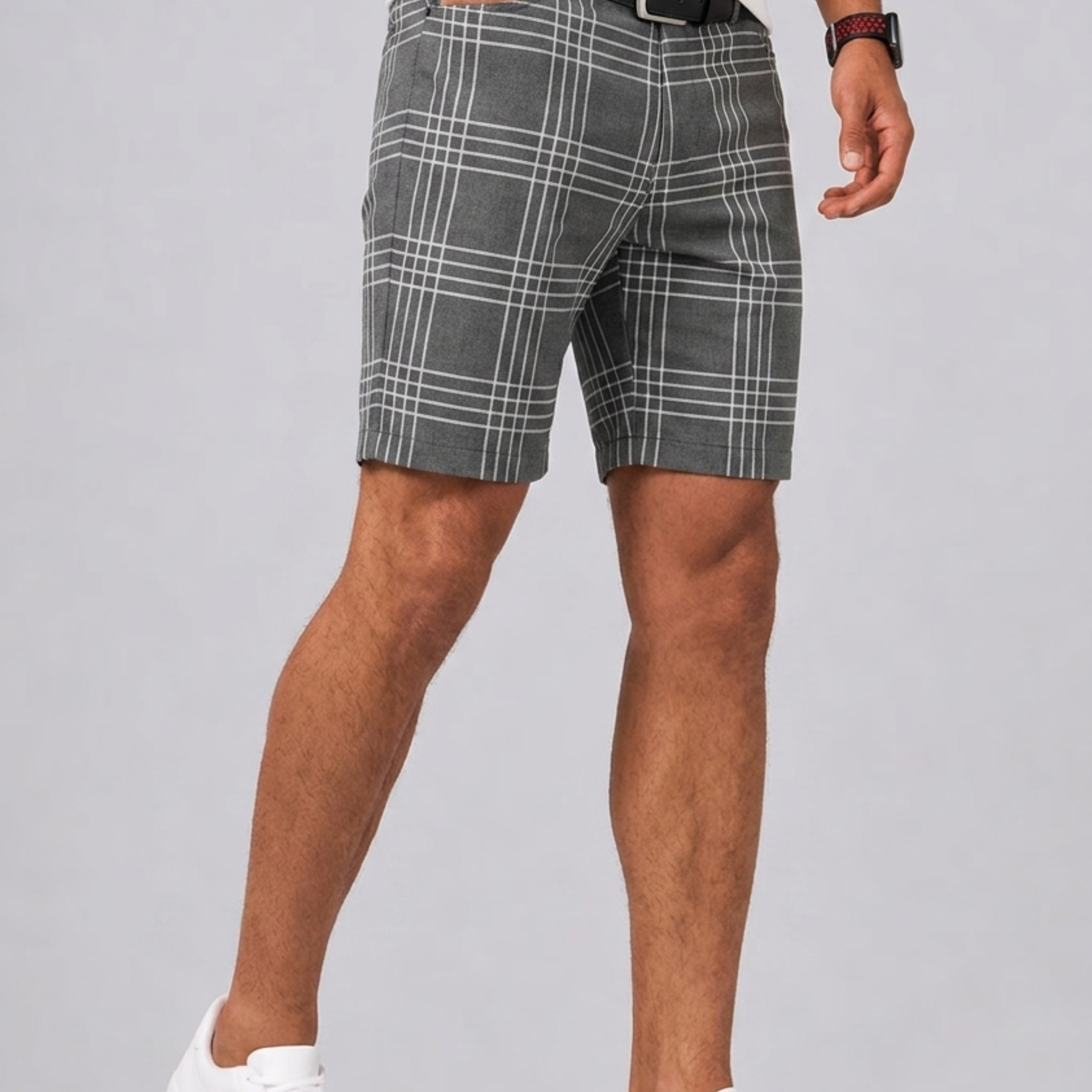 Lunelle | Heren Slimfit Short met Geruit Patroon