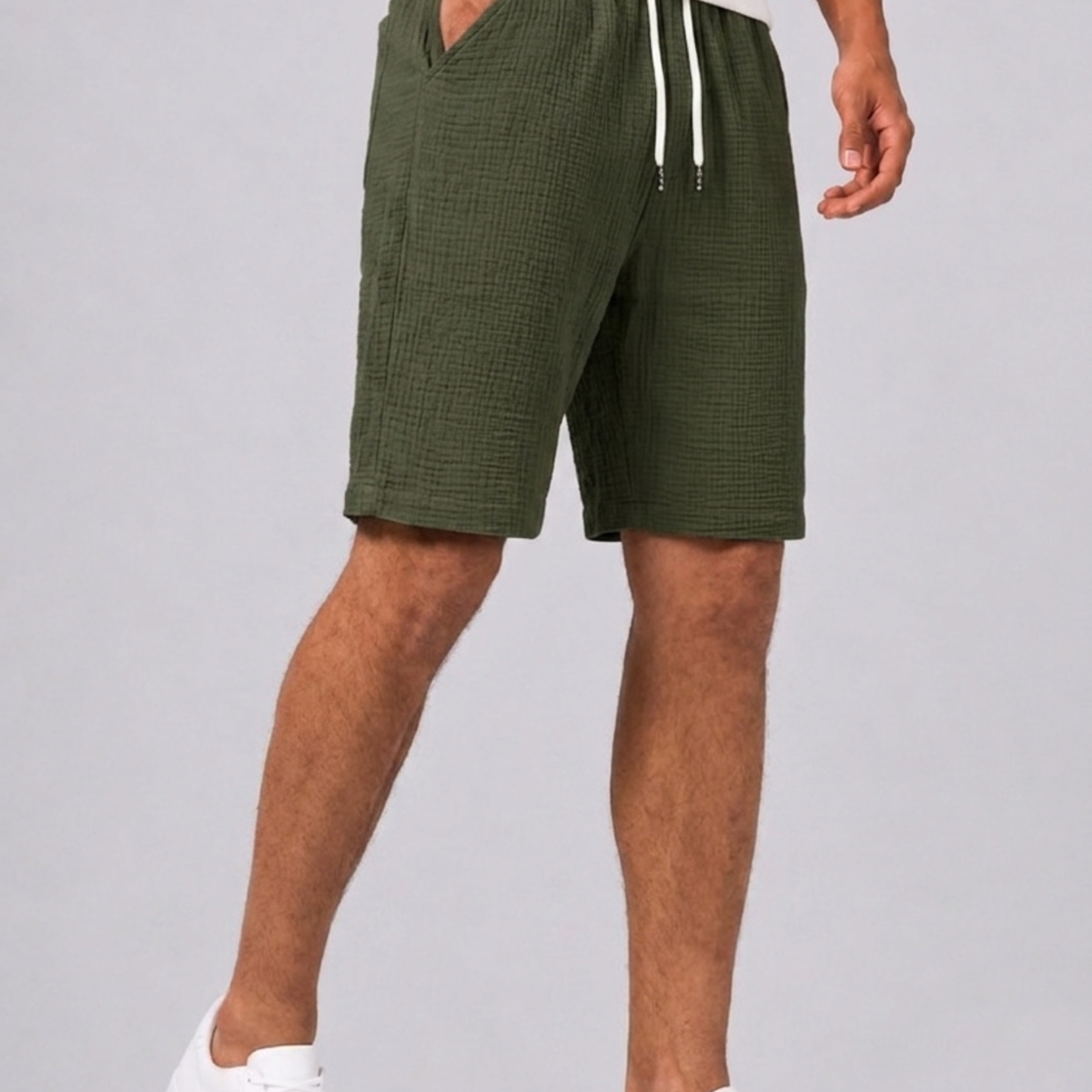 Lunelle | Heren Shorts met Trekkoord en Gestructureerde Stof