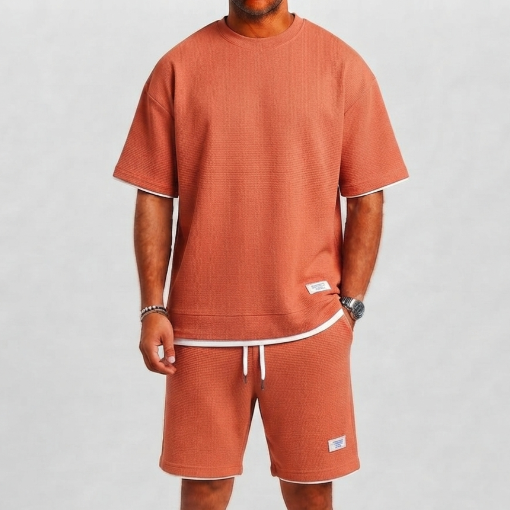 Lunelle | Heren Wafelset met T-Shirt en Short