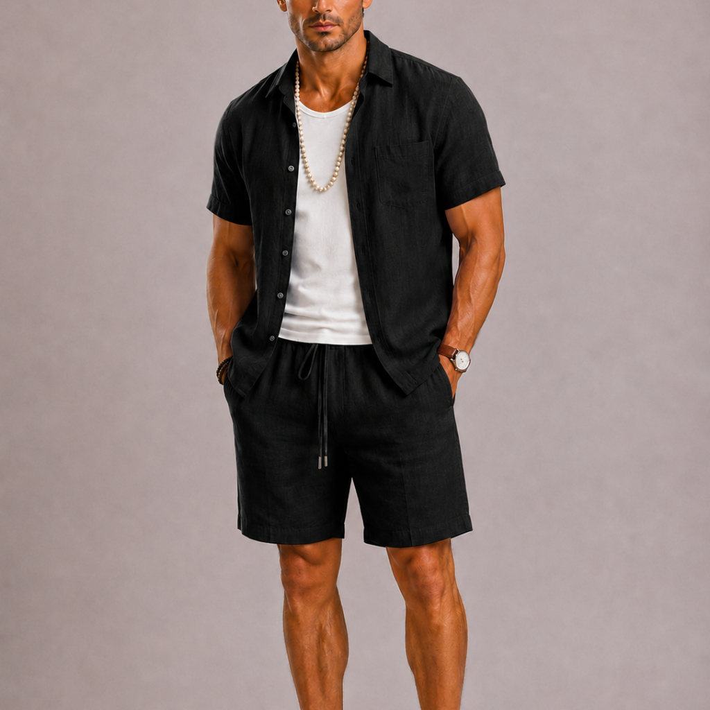 Lunelle | Heren Zomerset met Korte Mouwen en Trekkoord Short