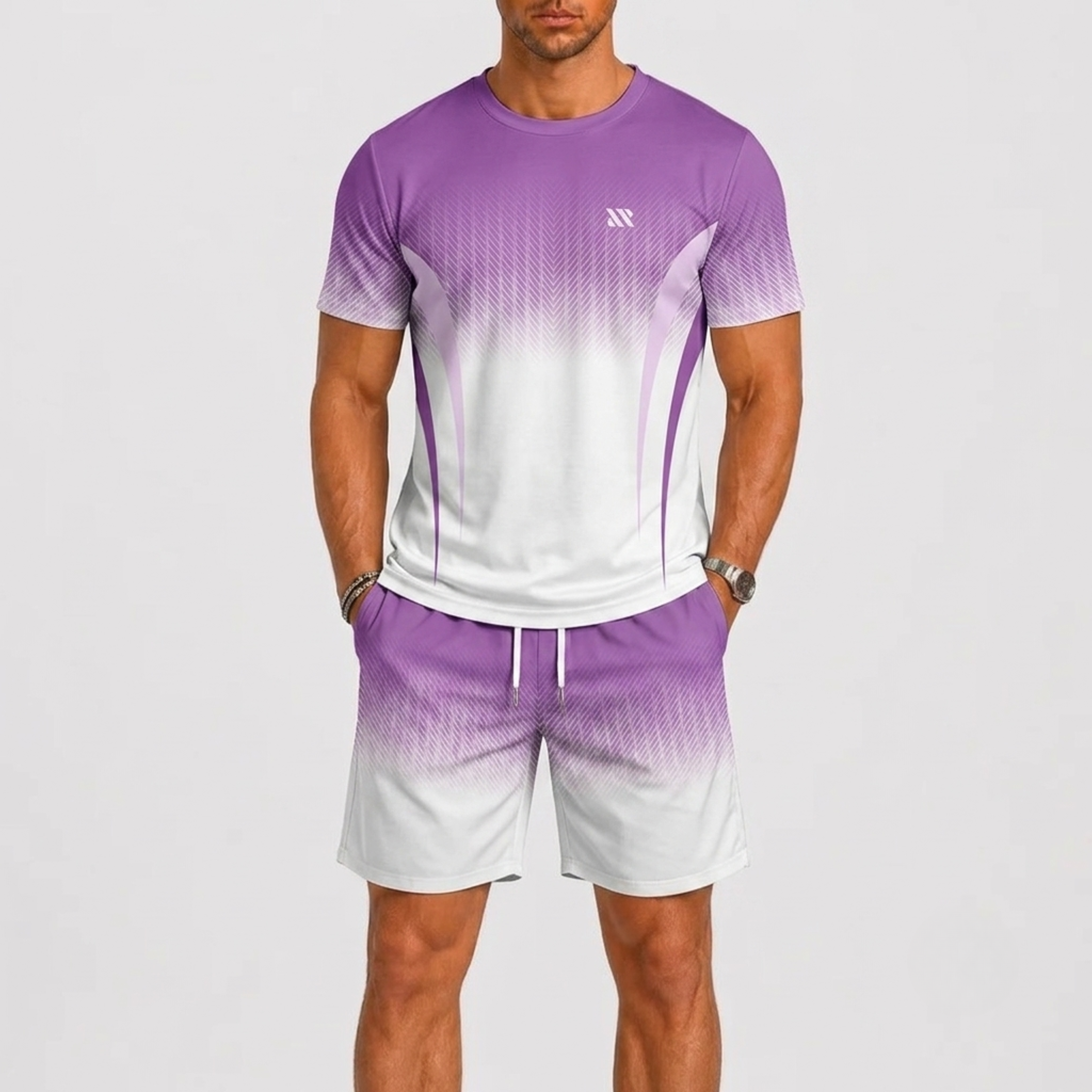 Lunelle | Heren Zomerset met T-Shirt en Shorts met Print