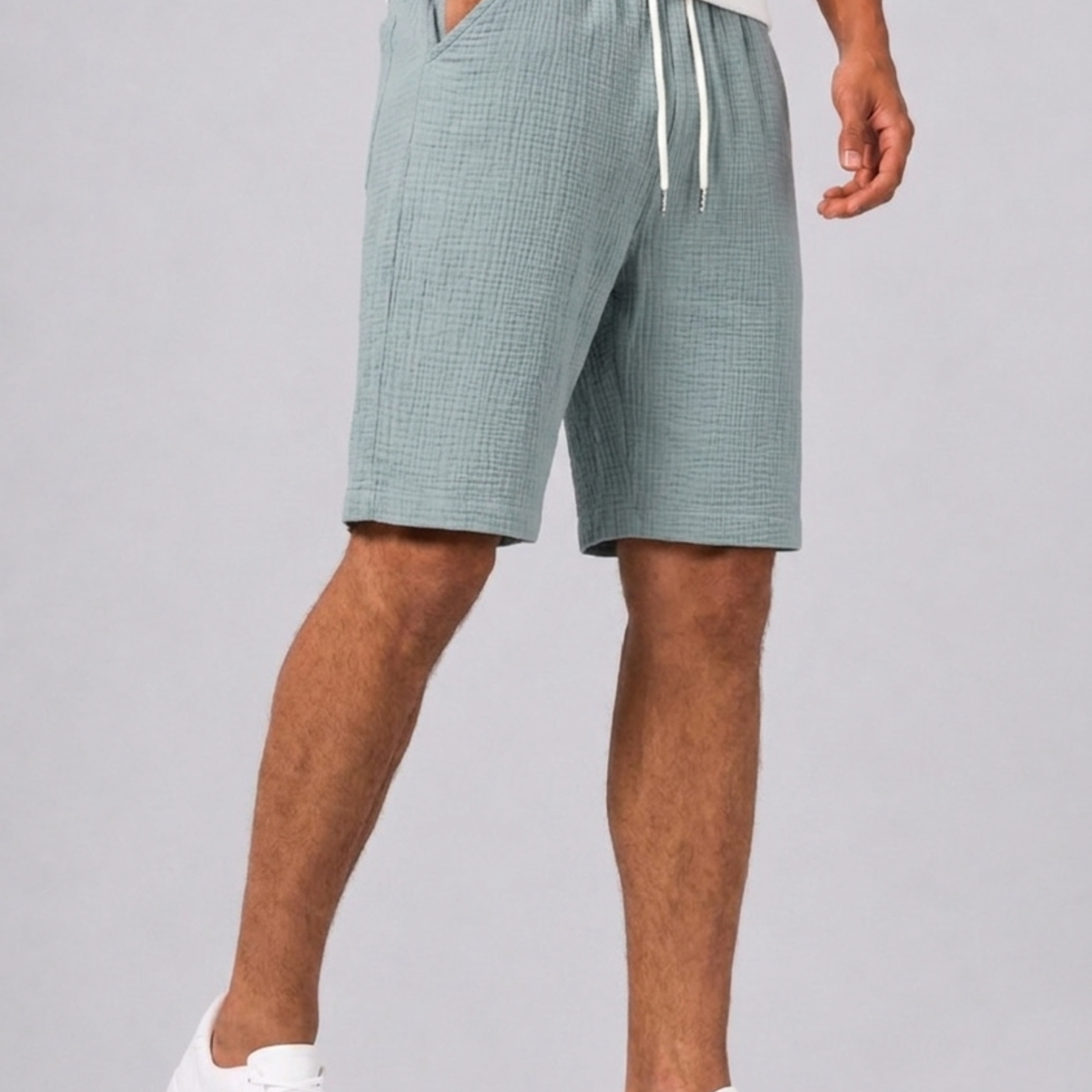 Lunelle | Heren Shorts met Trekkoord en Gestructureerde Stof