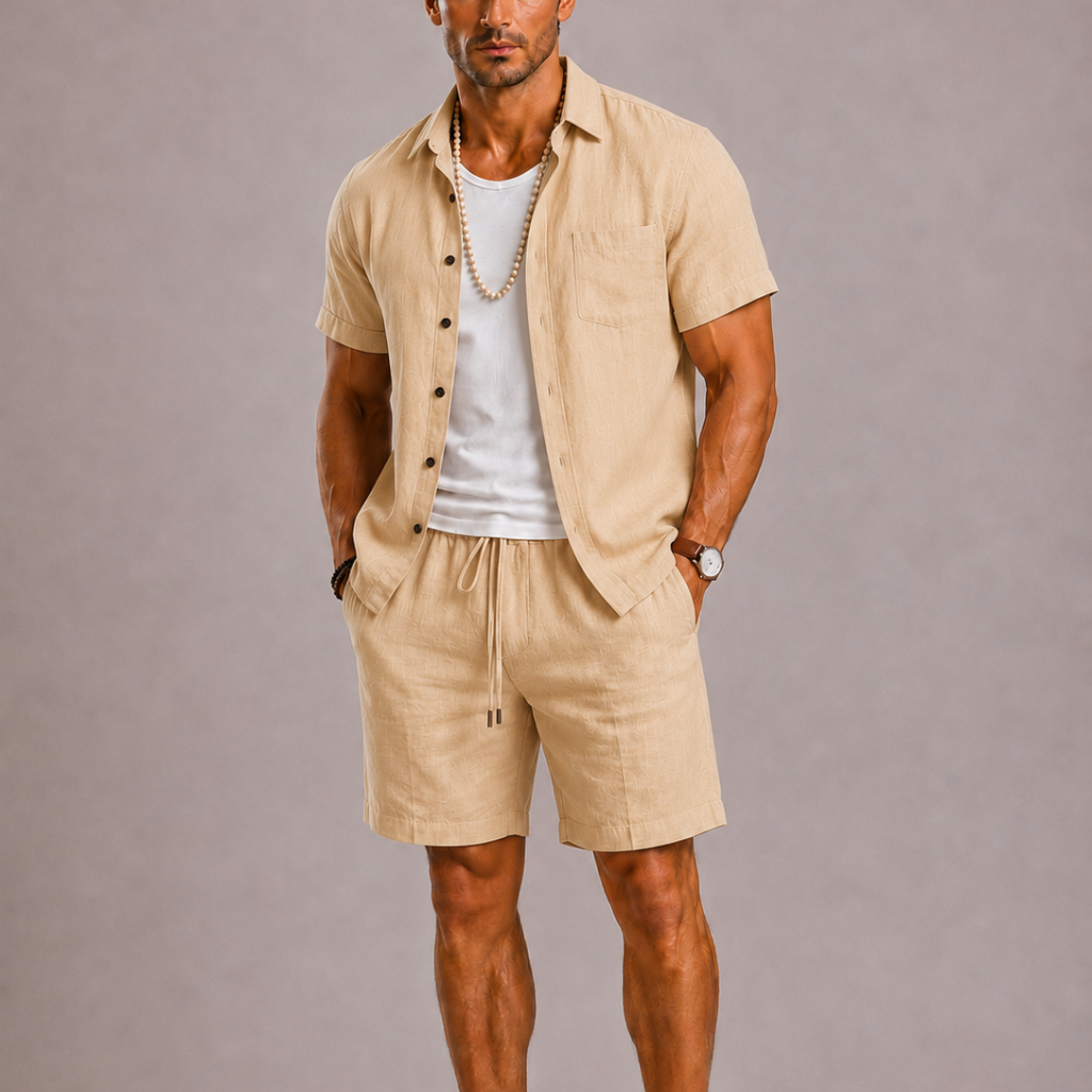 Lunelle | Heren Zomerset met Korte Mouwen en Trekkoord Short