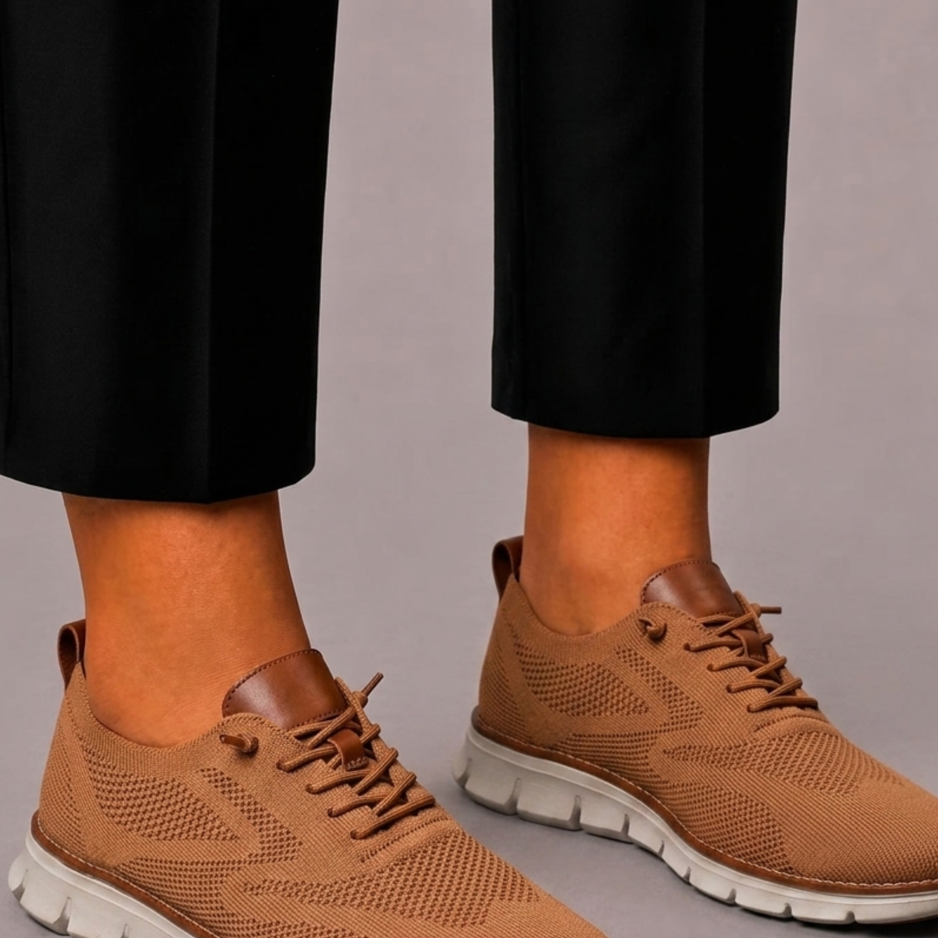 Lunelle | Heren Sneakers van Gebreid Mesh met Contrasterende Afwerking