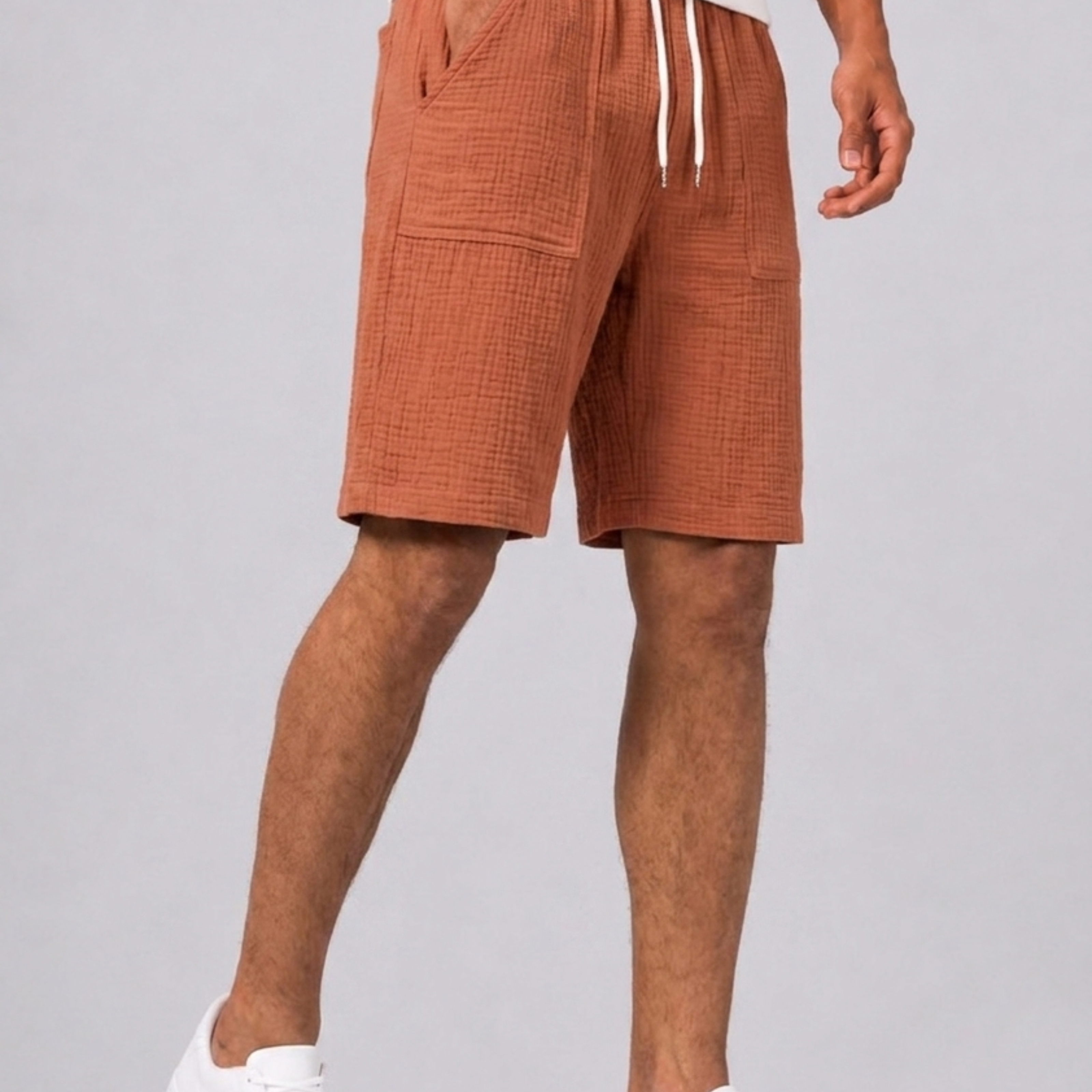 Lunelle | Heren Shorts met Trekkoord en Gestructureerde Stof