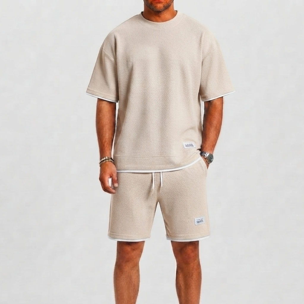 Lunelle | Heren Wafelset met T-Shirt en Short