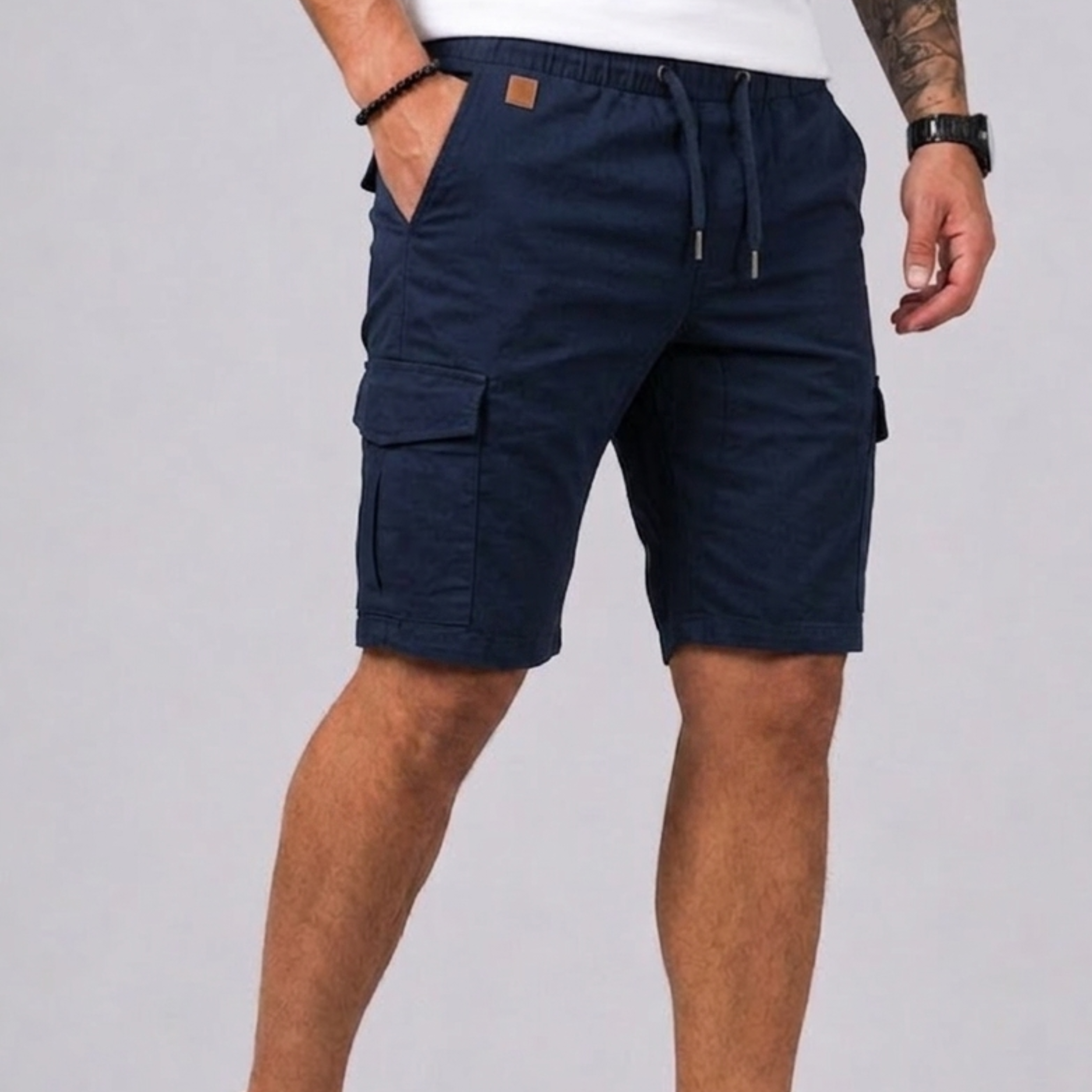 Lunelle | Heren Cargo Short met Straight Pasvorm en Trekkoord