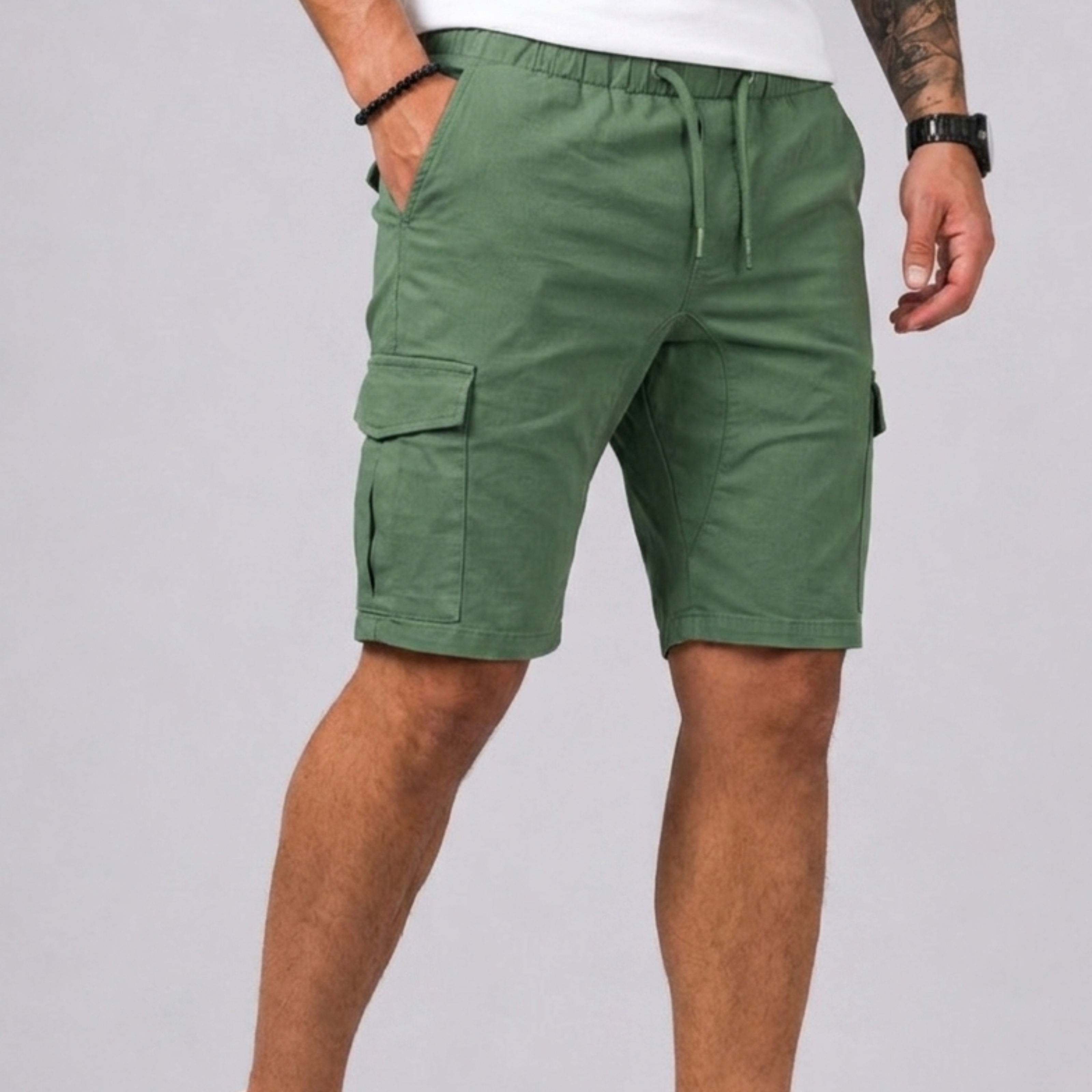 Lunelle | Heren Cargo Short met Straight Pasvorm en Trekkoord