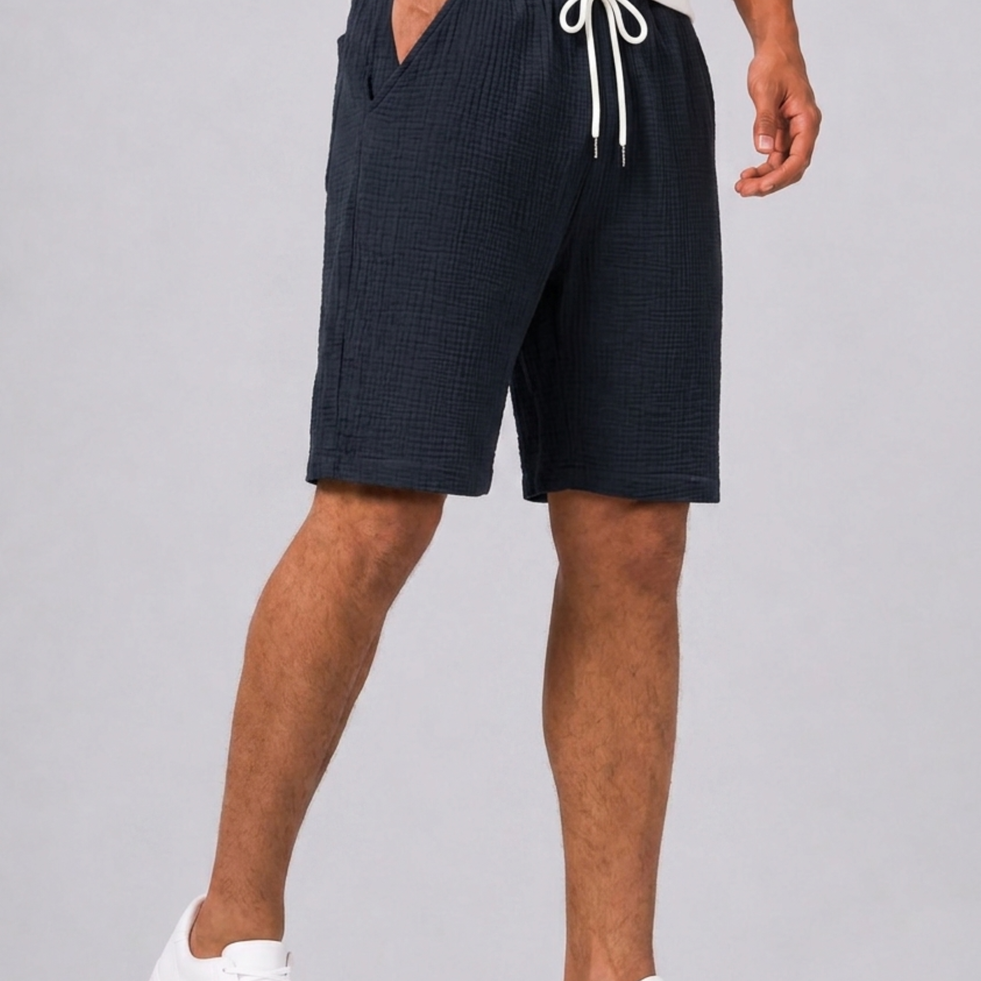 Lunelle | Heren Shorts met Trekkoord en Gestructureerde Stof