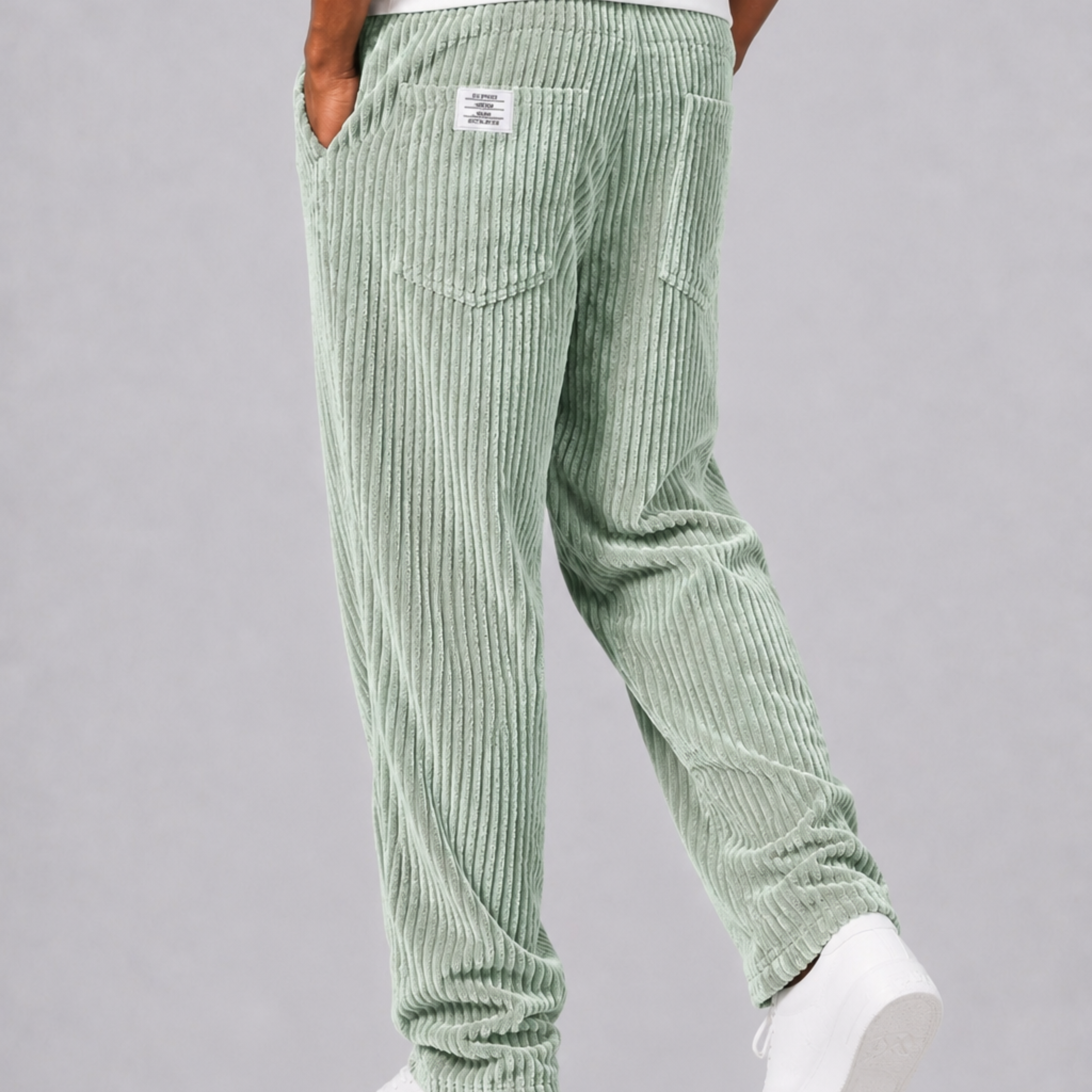 Lunelle | Heren Cord Broek met Elastische Taille en Trekkoord