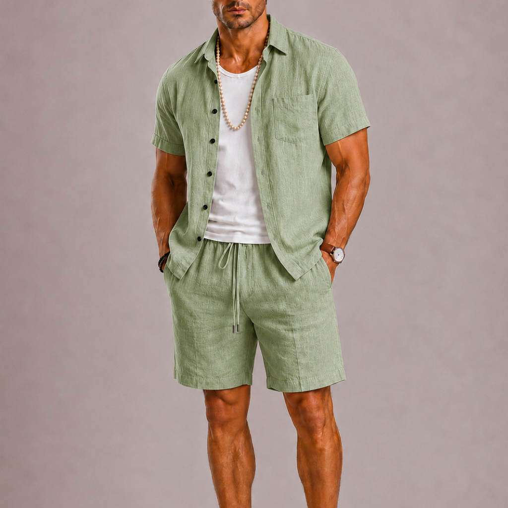 Lunelle | Heren Zomerset met Korte Mouwen en Trekkoord Short