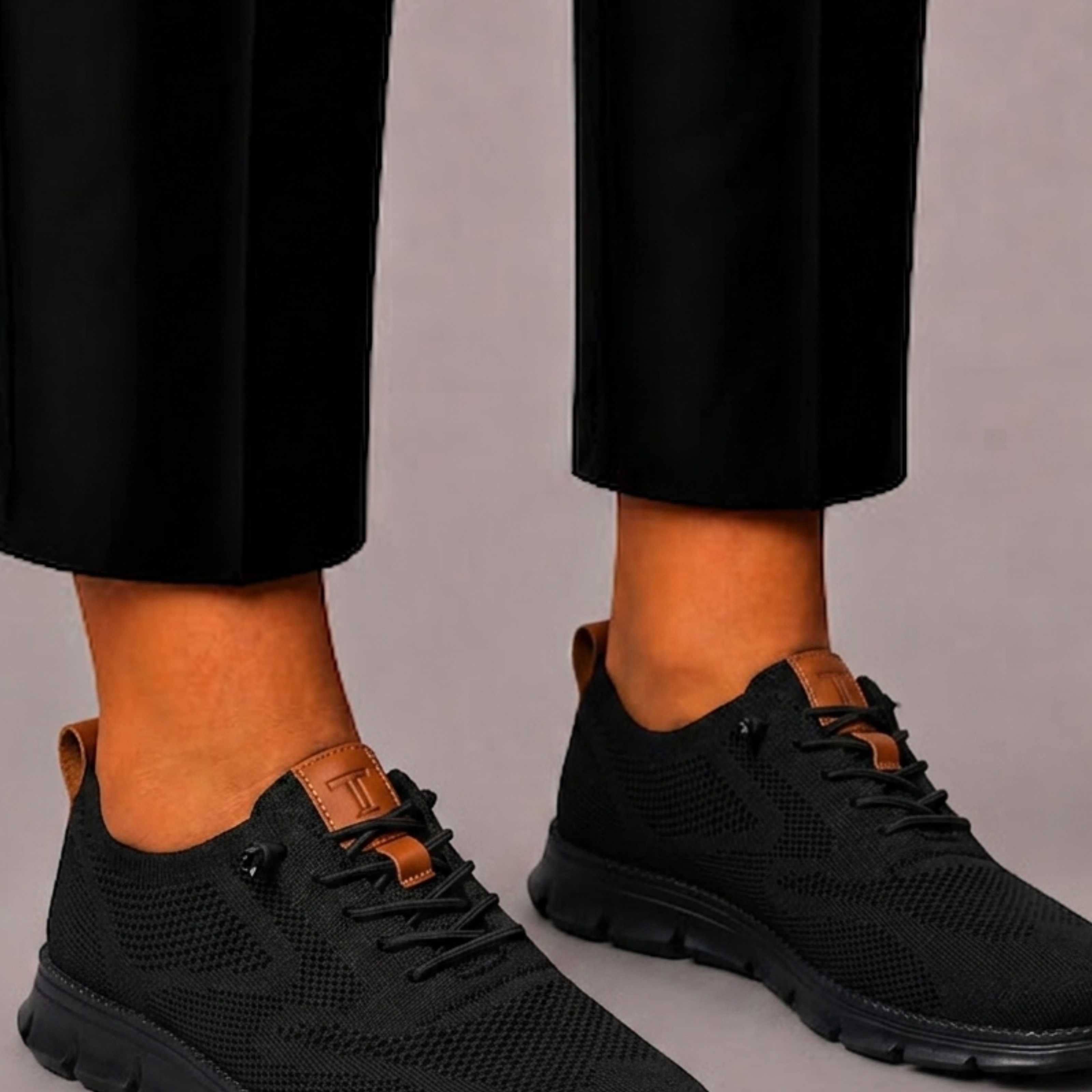 Lunelle | Heren Sneakers van Gebreid Mesh met Contrasterende Afwerking