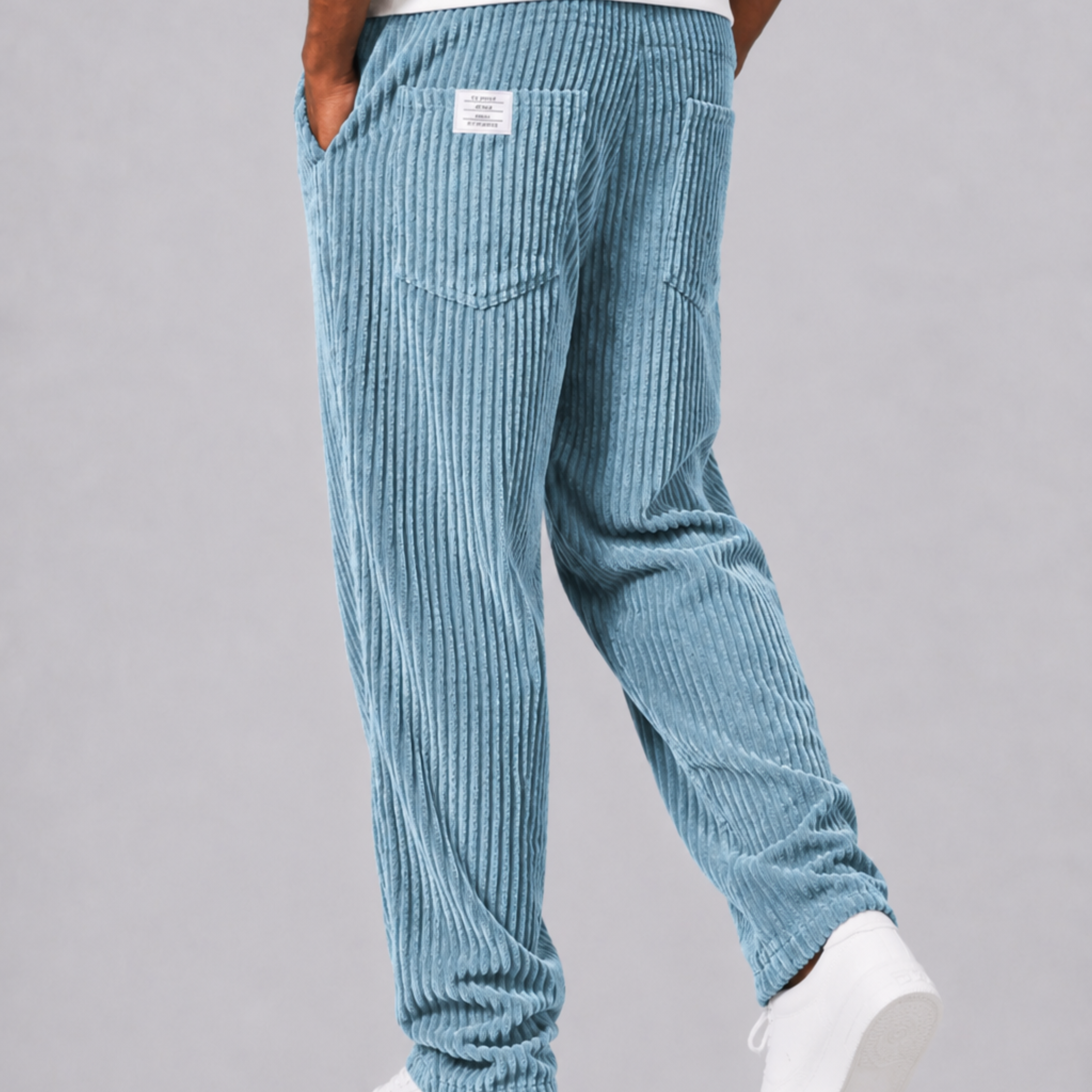 Lunelle | Heren Cord Broek met Elastische Taille en Trekkoord