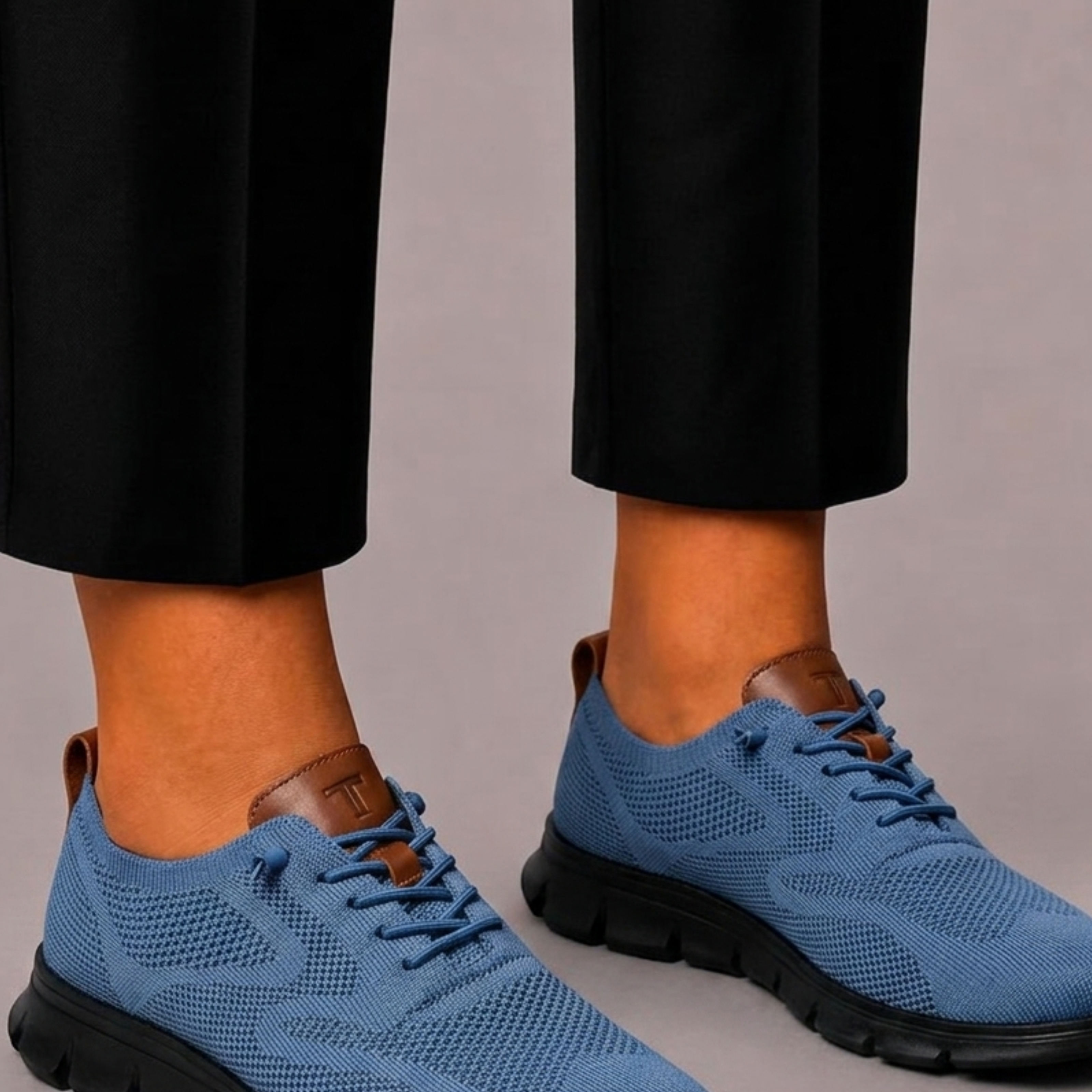 Lunelle | Heren Sneakers van Gebreid Mesh met Contrasterende Afwerking