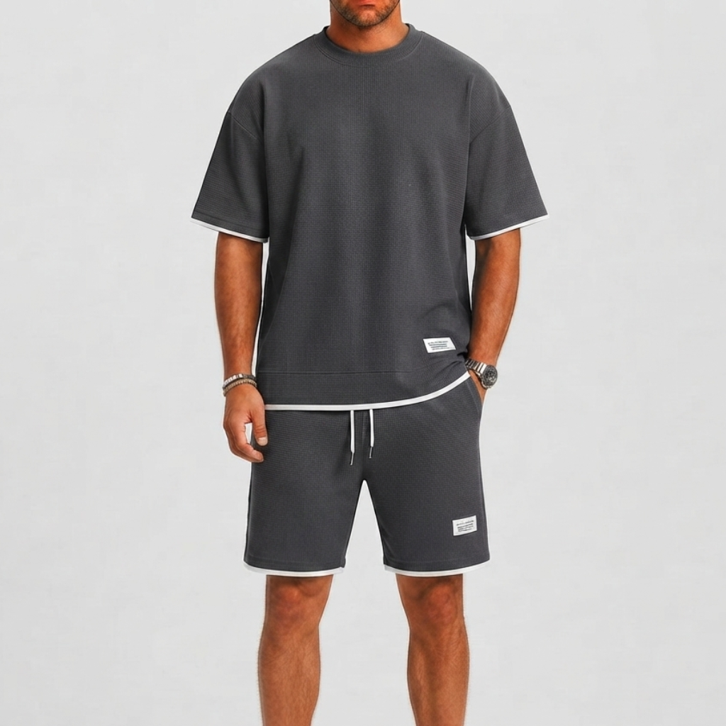 Lunelle | Heren Wafelset met T-Shirt en Short