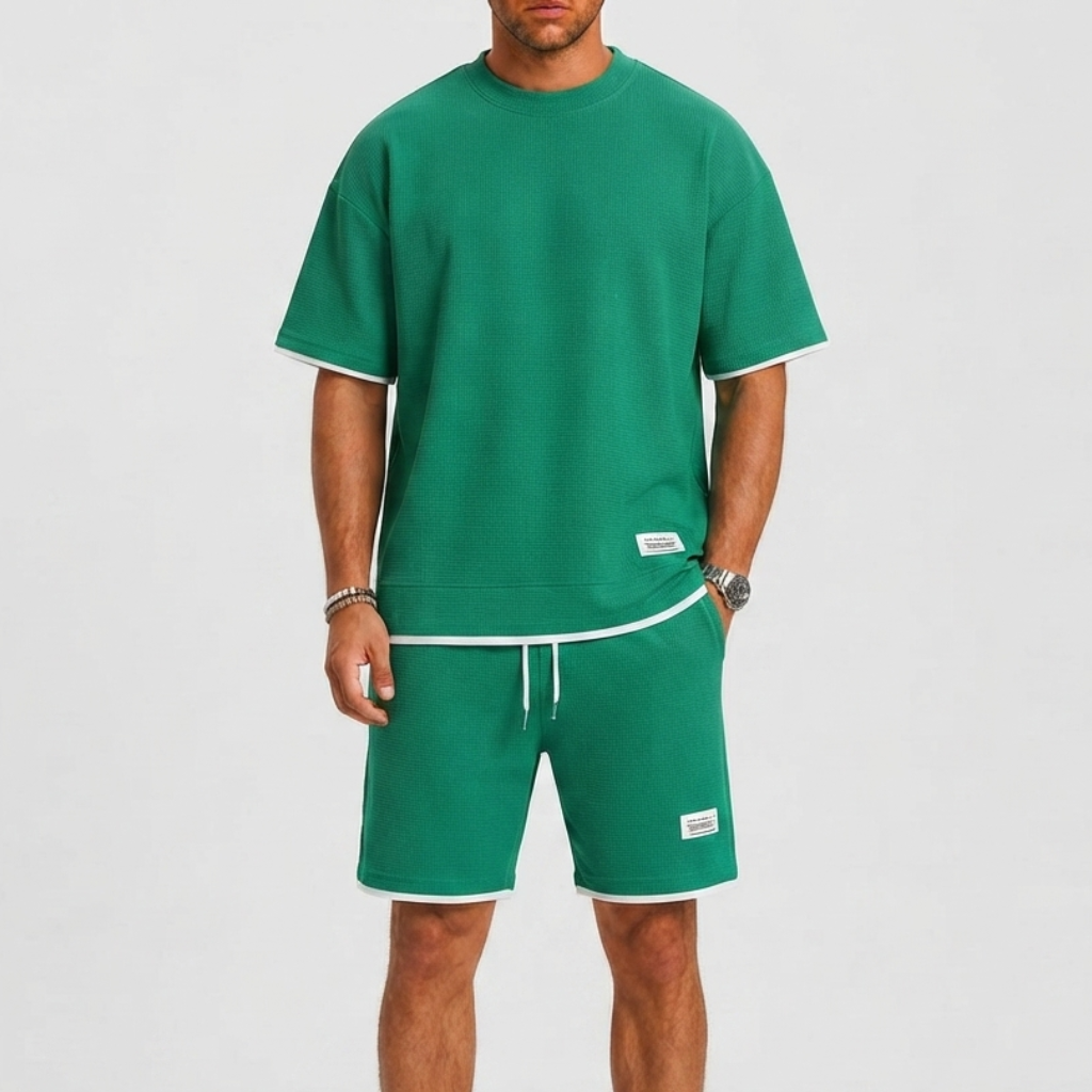 Lunelle | Heren Wafelset met T-Shirt en Short
