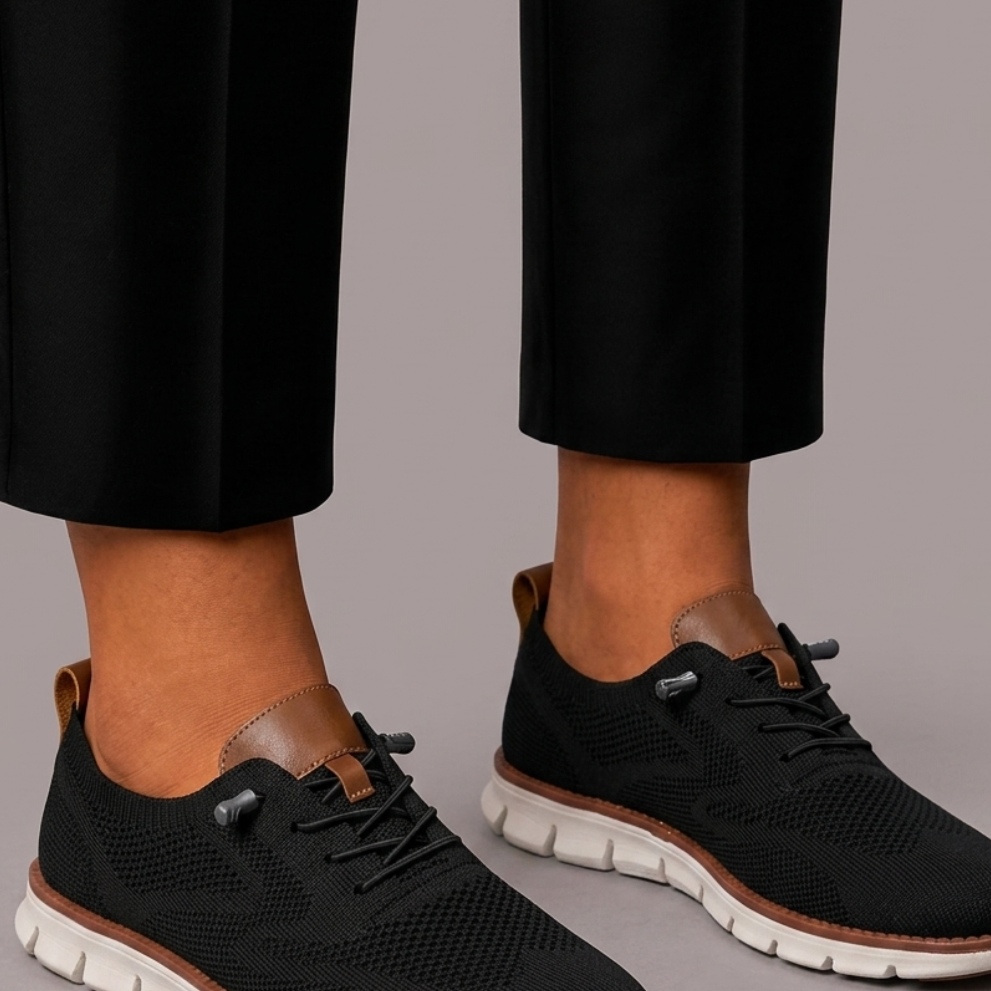 Lunelle | Heren Sneakers van Gebreid Mesh met Contrasterende Afwerking