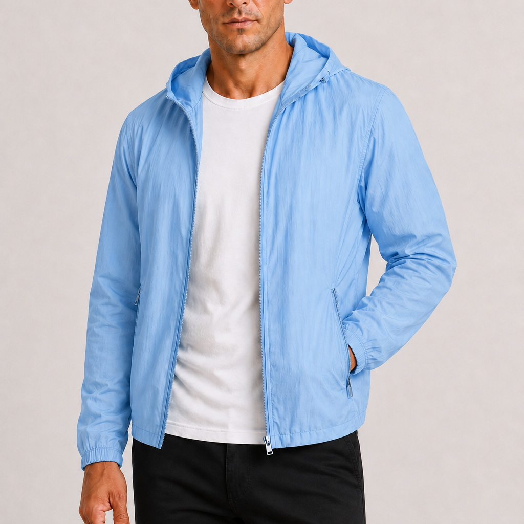 Lunelle | Heren Dun Zomerjack met Capuchon en Ritssluiting