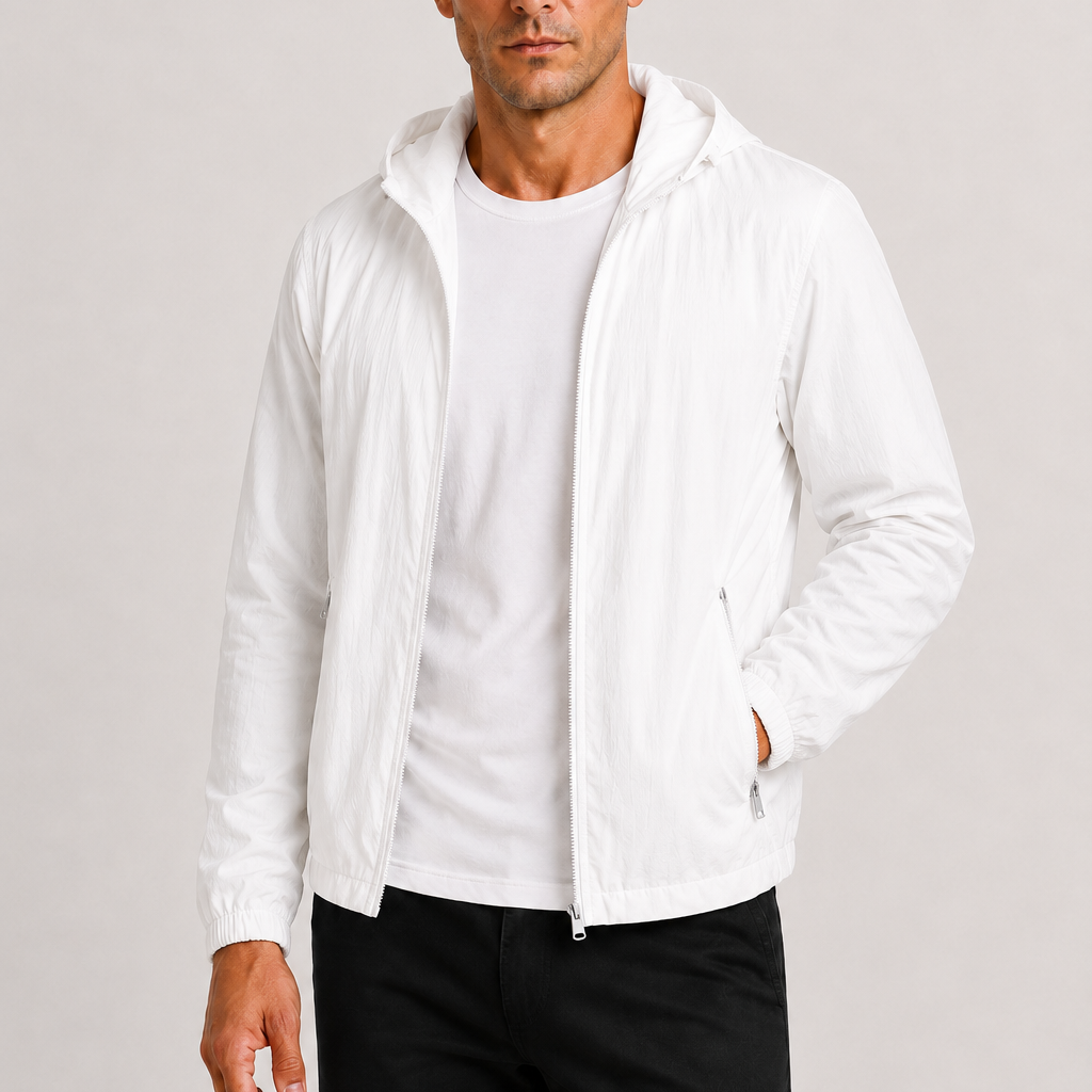 Lunelle | Heren Dun Zomerjack met Capuchon en Ritssluiting