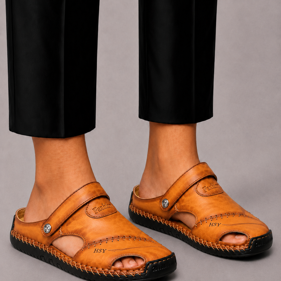 Lunelle | Heren Sandalen met Gesloten Neus en Verstelbare Band