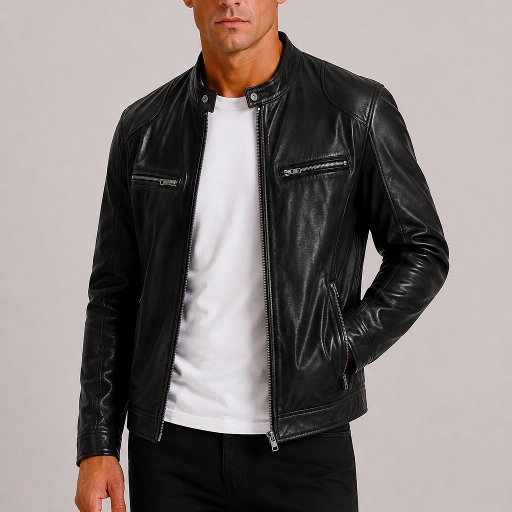 Lunelle | Heren Leren Bikerjack Stoere Tijdloze Stijl