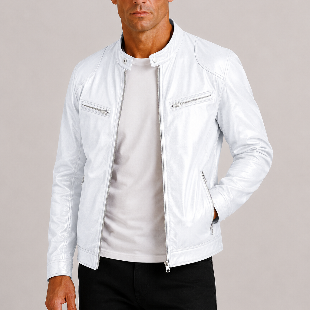 Lunelle | Heren Leren Bikerjack Stoere Tijdloze Stijl