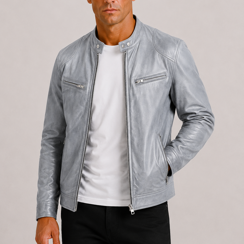 Lunelle | Heren Leren Bikerjack Stoere Tijdloze Stijl