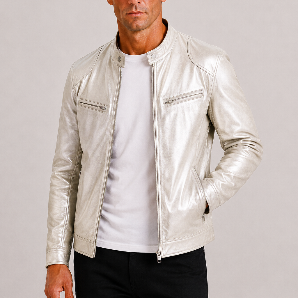 Lunelle | Heren Leren Bikerjack Stoere Tijdloze Stijl