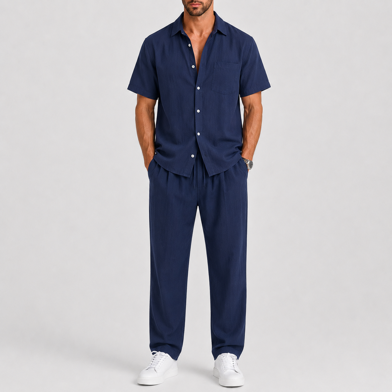 Lunelle | Heren Zomerset met Overhemd en Wijde Broek