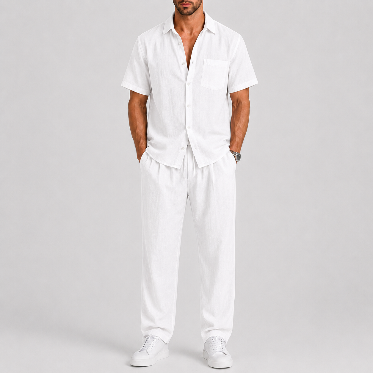 Lunelle | Heren Zomerset met Overhemd en Wijde Broek
