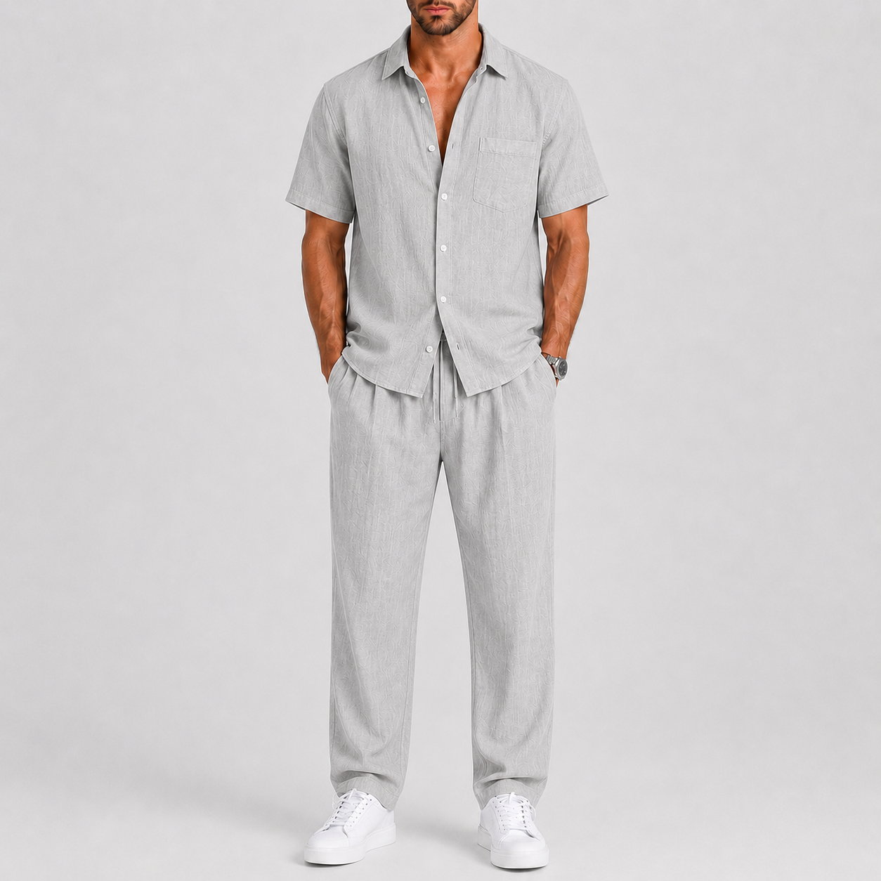 Lunelle | Heren Zomerset met Overhemd en Wijde Broek