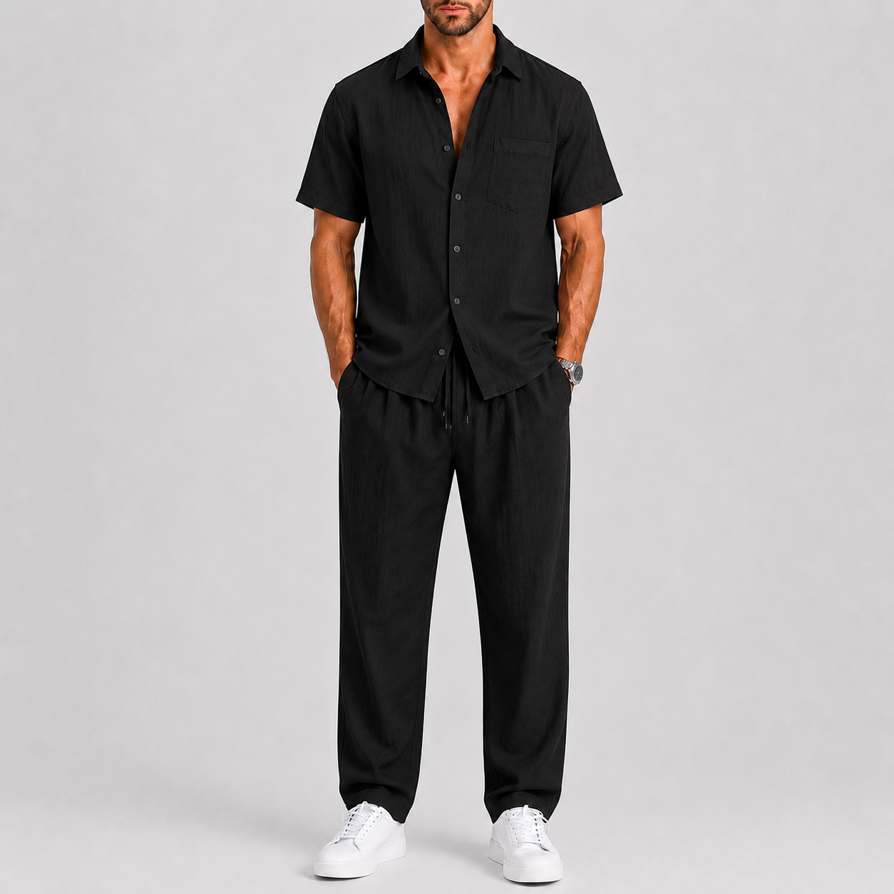 Lunelle | Heren Zomerset met Overhemd en Wijde Broek