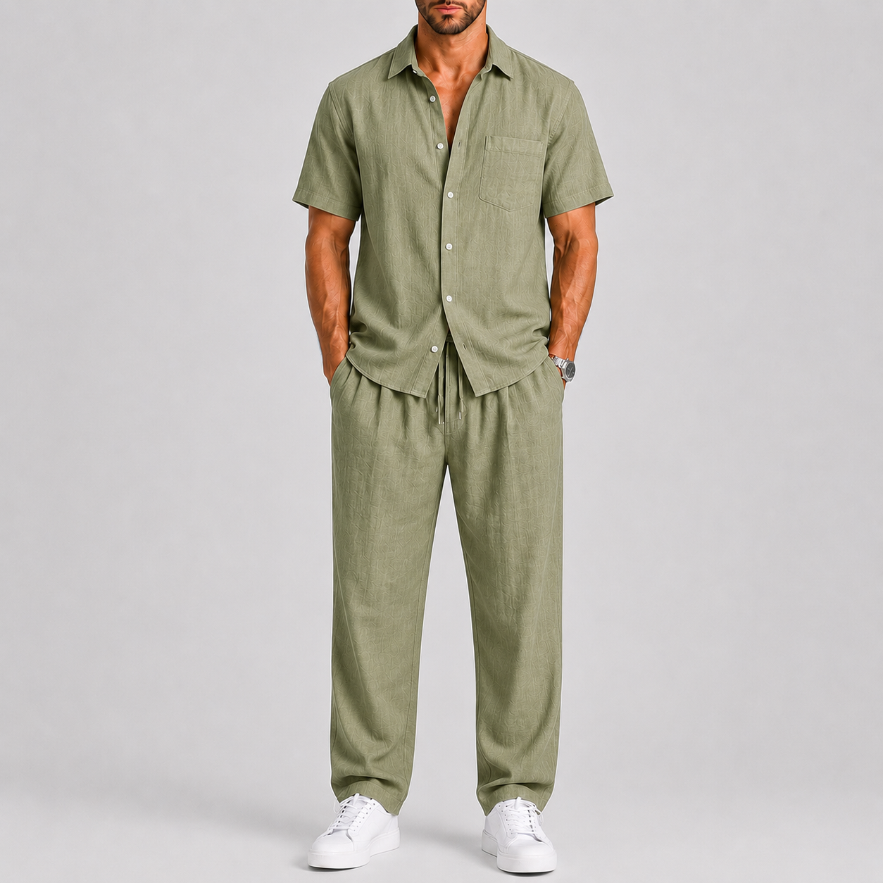 Lunelle | Heren Zomerset met Overhemd en Wijde Broek