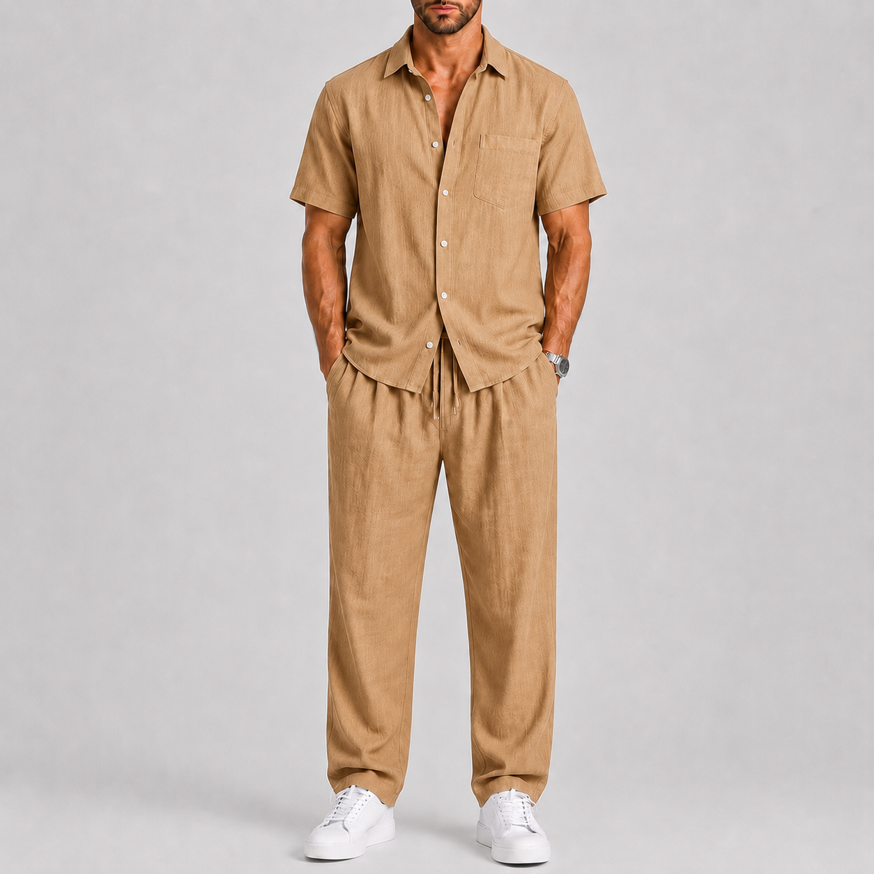 Lunelle | Heren Zomerset met Overhemd en Wijde Broek