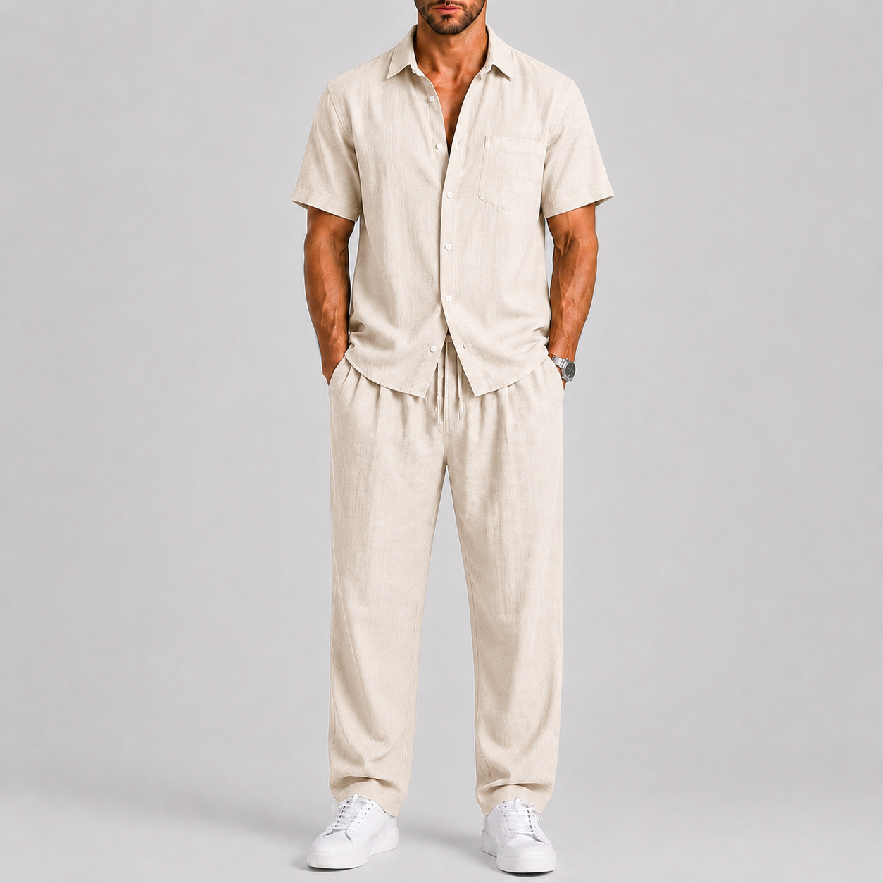 Lunelle | Heren Zomerset met Overhemd en Wijde Broek