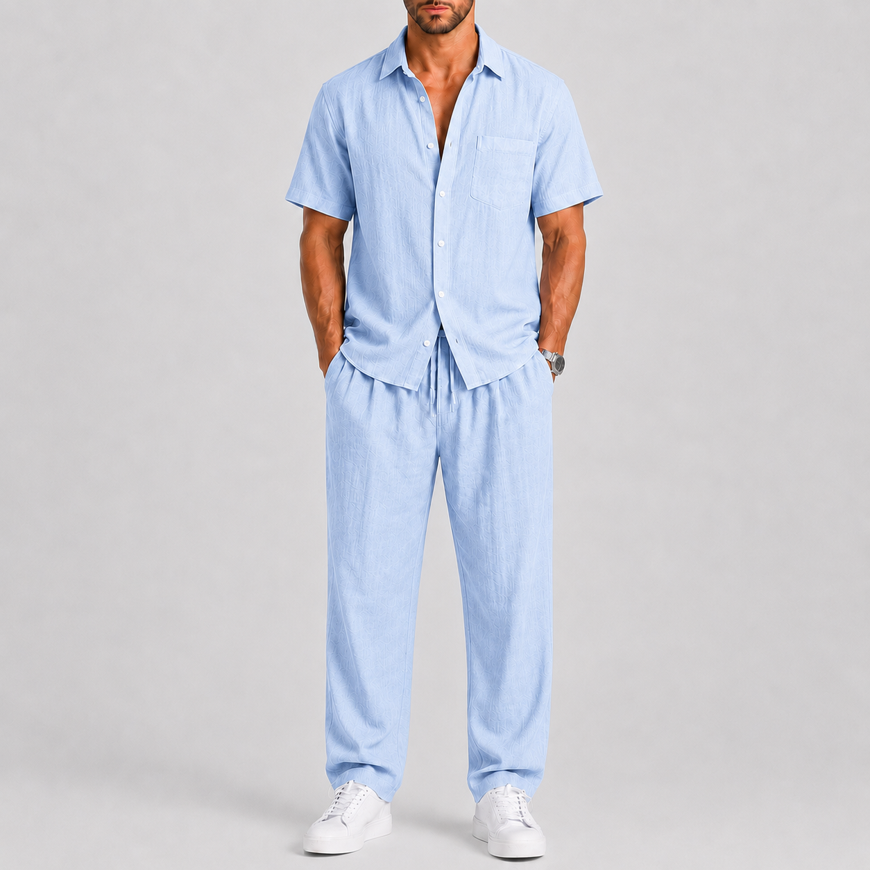 Lunelle | Heren Zomerset met Overhemd en Wijde Broek