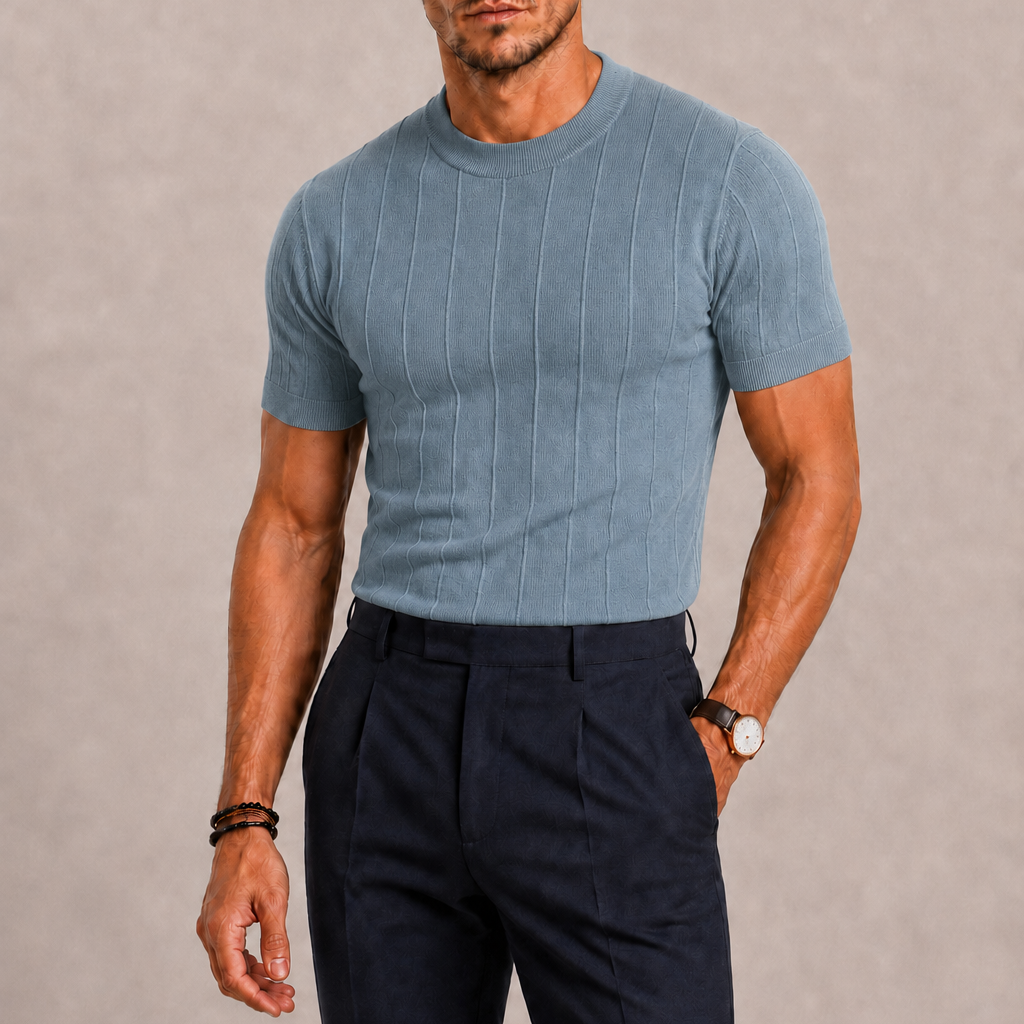 Lunelle | Heren Gebreid Poloshirt Korte Mouwen