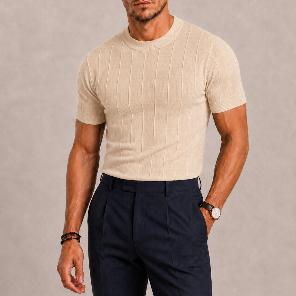 Lunelle | Heren Gebreid Poloshirt Korte Mouwen