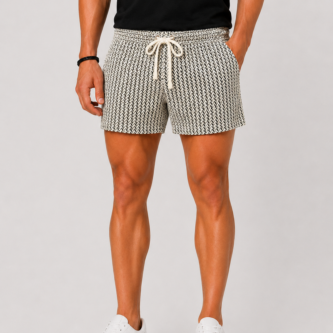 Lunelle | Heren Korte Broek met Pied-de-Poule Patroon
