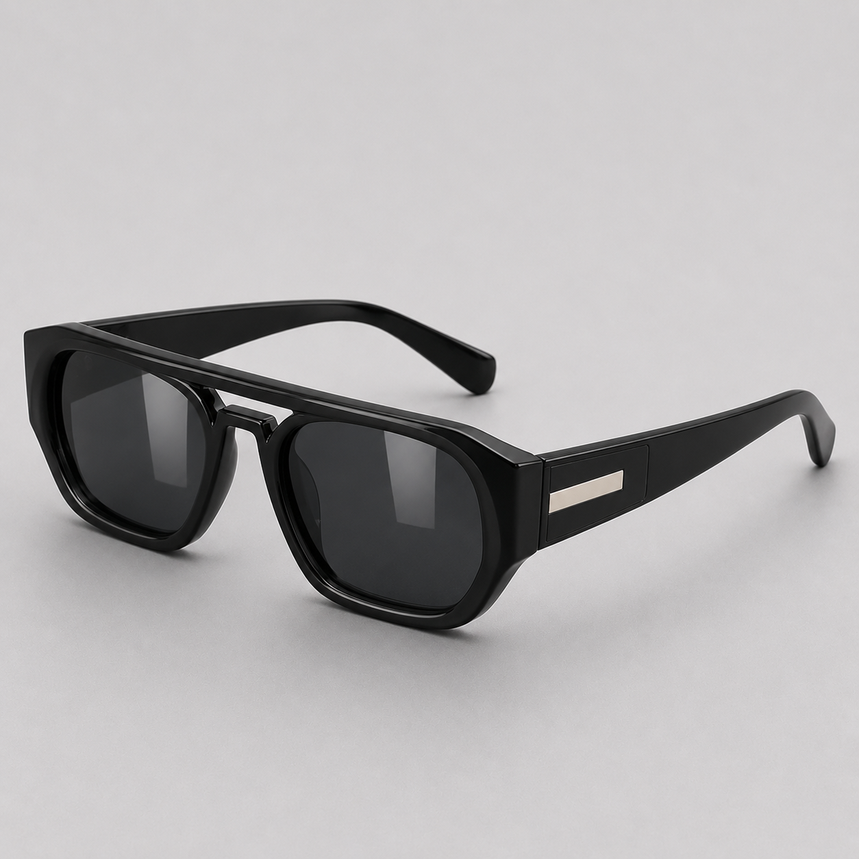 Lunelle | Unisex Rechthoekige Zonnebril met Getinte Lenzen
